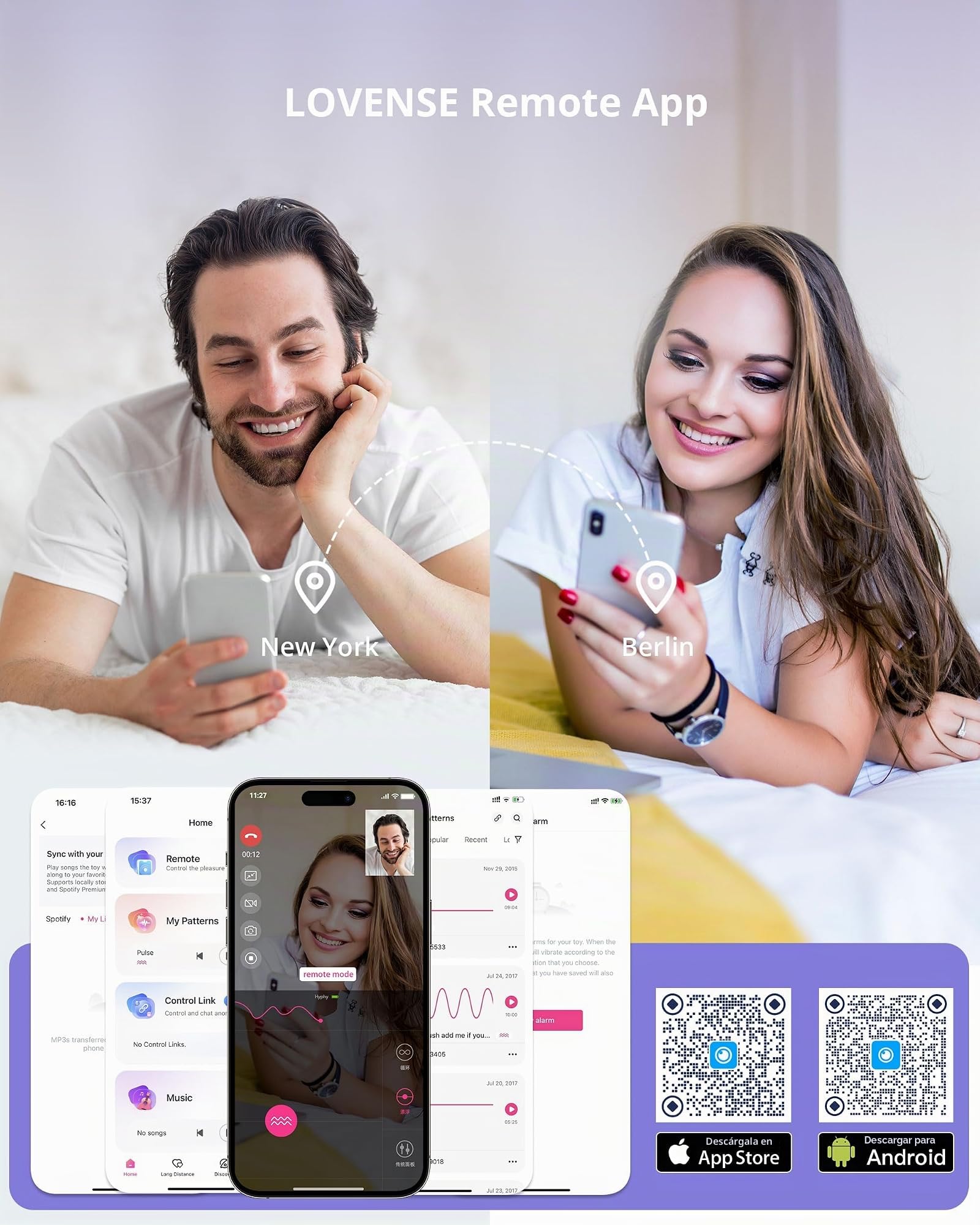 LOVENSE Hyphy Vibradorador Mujer y Estimulador de Clítoris Punto G Pezones | Vibrador Doble Multifuncional 3 en 1 Vibradores para Mujer con Mando a Distancia, Juguetes Eróticos para Pareja Sexuales IPX7