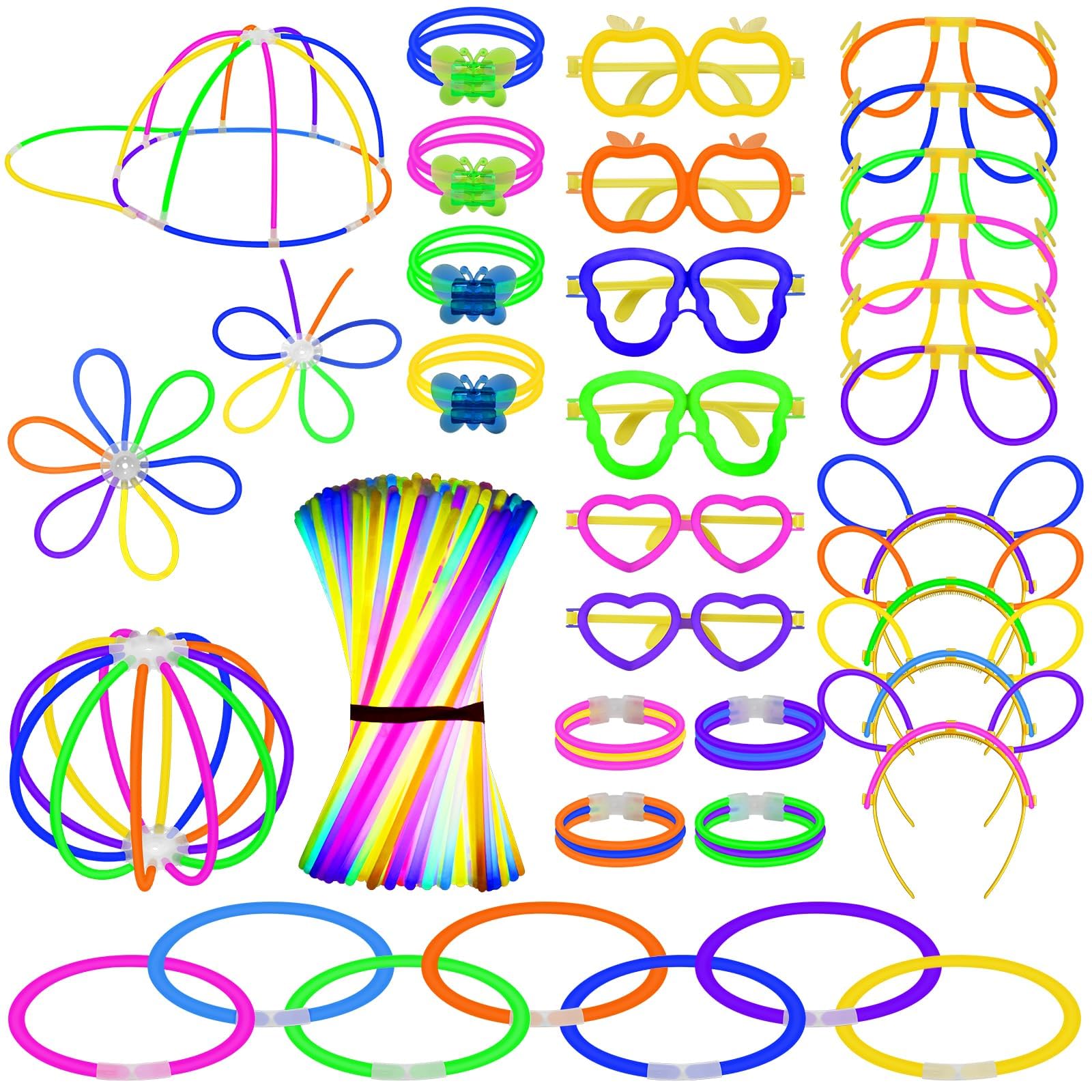 330 Barras Pulseras Luminosas Fluorescentes Neon Barritas Glow Stick Fiesta Palos De Luz Fiestas Varitas Luces Luminosos Boda Fluorescente Accesorios Lightstick Decoracion Pack Party Decoración