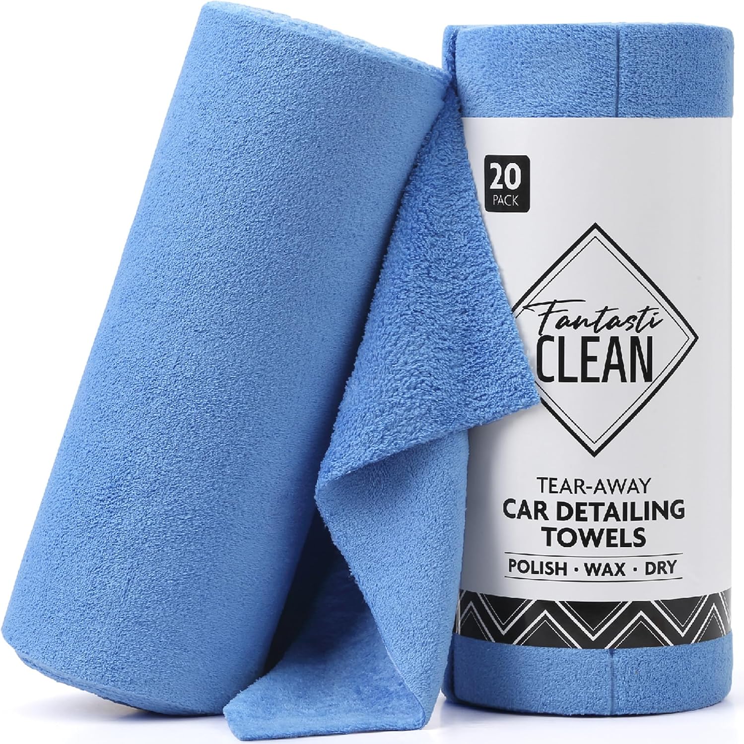 Amazon.com: Fantasticlean Microfiber Towels for Cars, Tear Away Car Detailing Cloth Roll, RV Boat Drying Polishing, Edgeless Plush, Coral Fleece, Ultra Absorbent, Scratch-Free, 14" x 14", 20 Pack (Blue) : Automotive