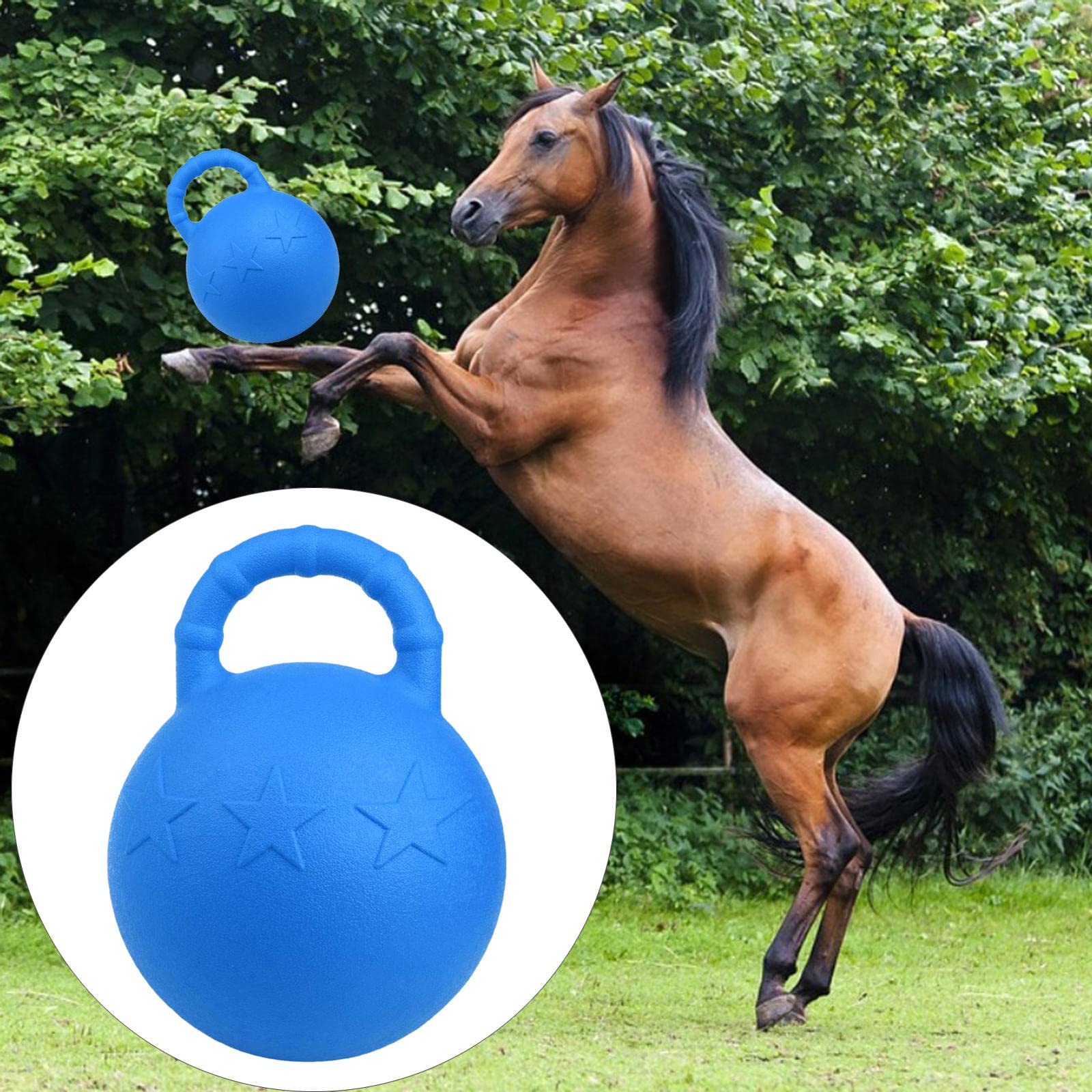 Perfeclan Pelota de de Juguete para Caballos con a, para Mascotas, Juguete Estable para Caballo y Patio, Juguete para Jugar, Azul Real