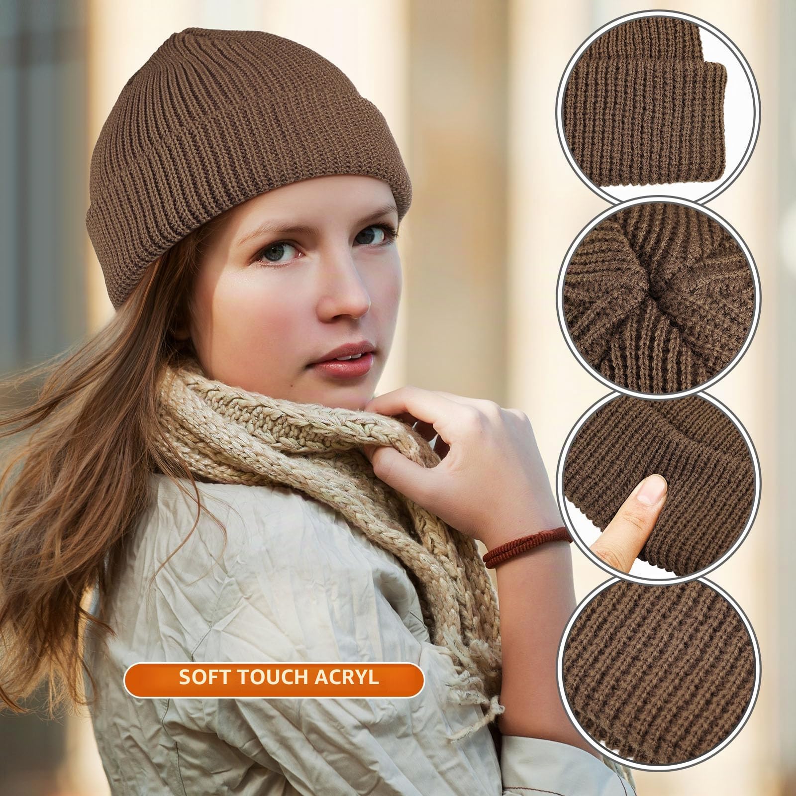 SATINIOR Trawler Beanie Fisherman Mütze Short Matrosen Wintermütze für Herren Damen Unisex
