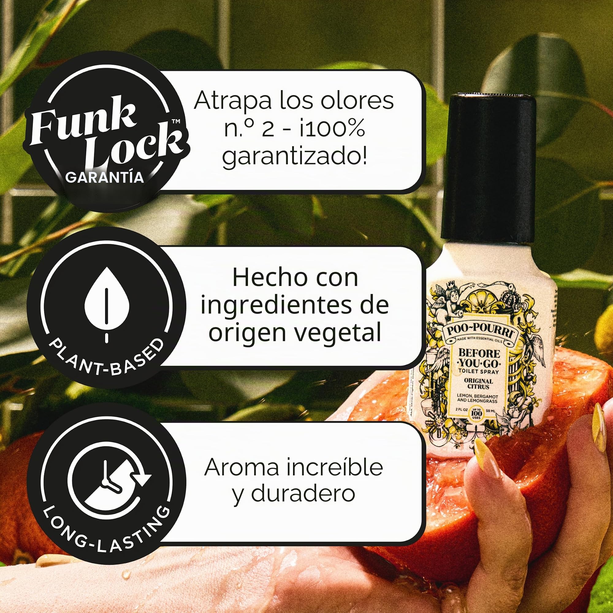 Poo-Pourri El Perfume para Inodoro Before-You-go, El Único Spray De Inodoro 100% Natural De Aceites Esenciales, Original Citrus, 59 ml