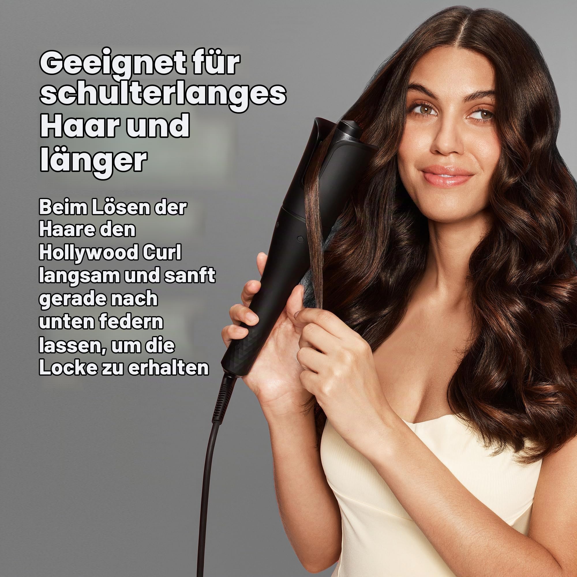 REVAMP Hollywood Curl Lockenstab Auto-Rotate Keramik - Ionisch | Keramikzylinder, Verwicklungsfrei, Locken und Beach Waves, Rotierender Hair Styler, welliges Haar