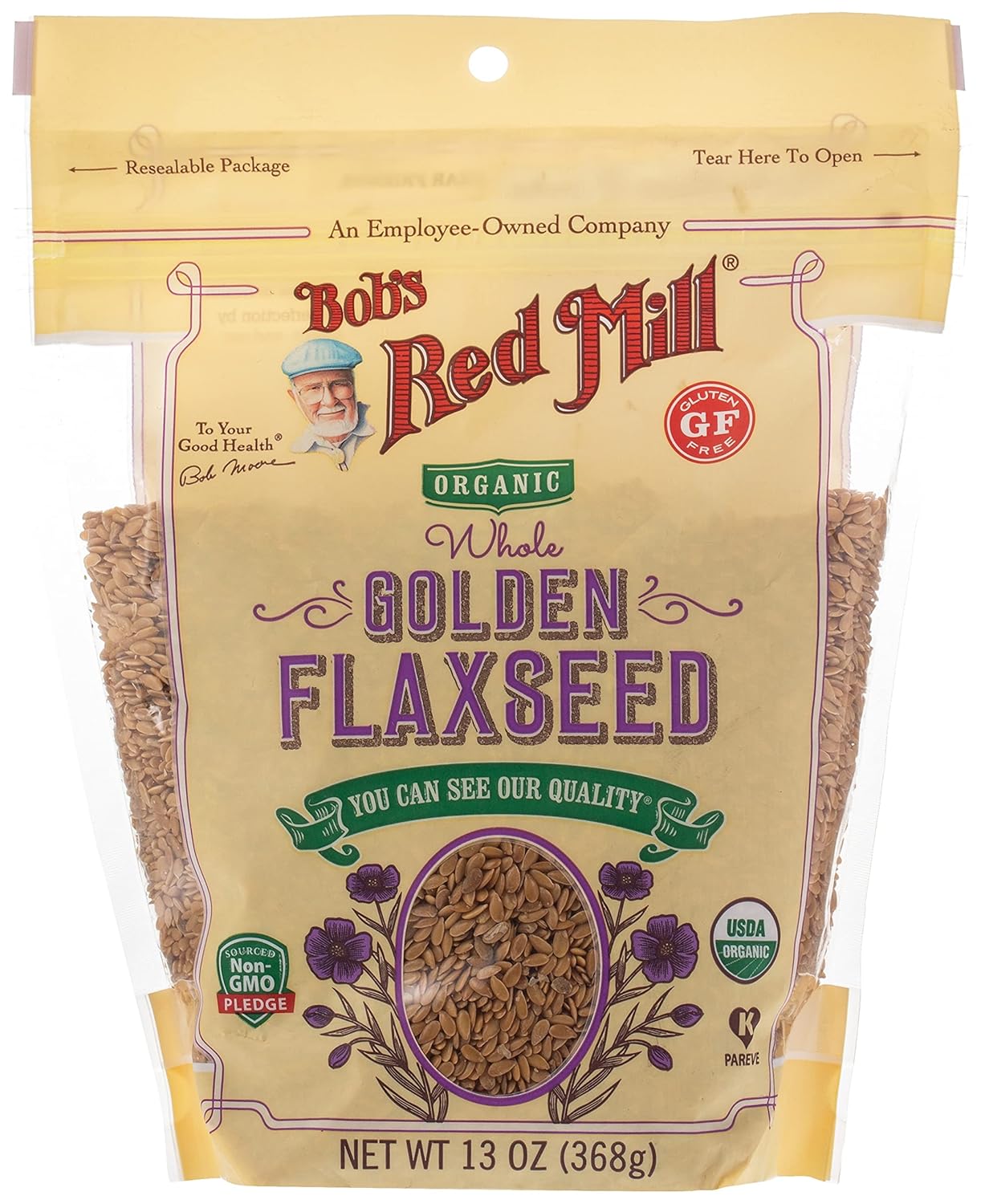 Bob’s Red Mill Resealable Organic Whole Golden Flaxseed, 13 Ounce (Pack of 1) Bob’s Red Mill Resealable Organic Whole Golden Flaxseed, 13 Ounce (Pack of 1)