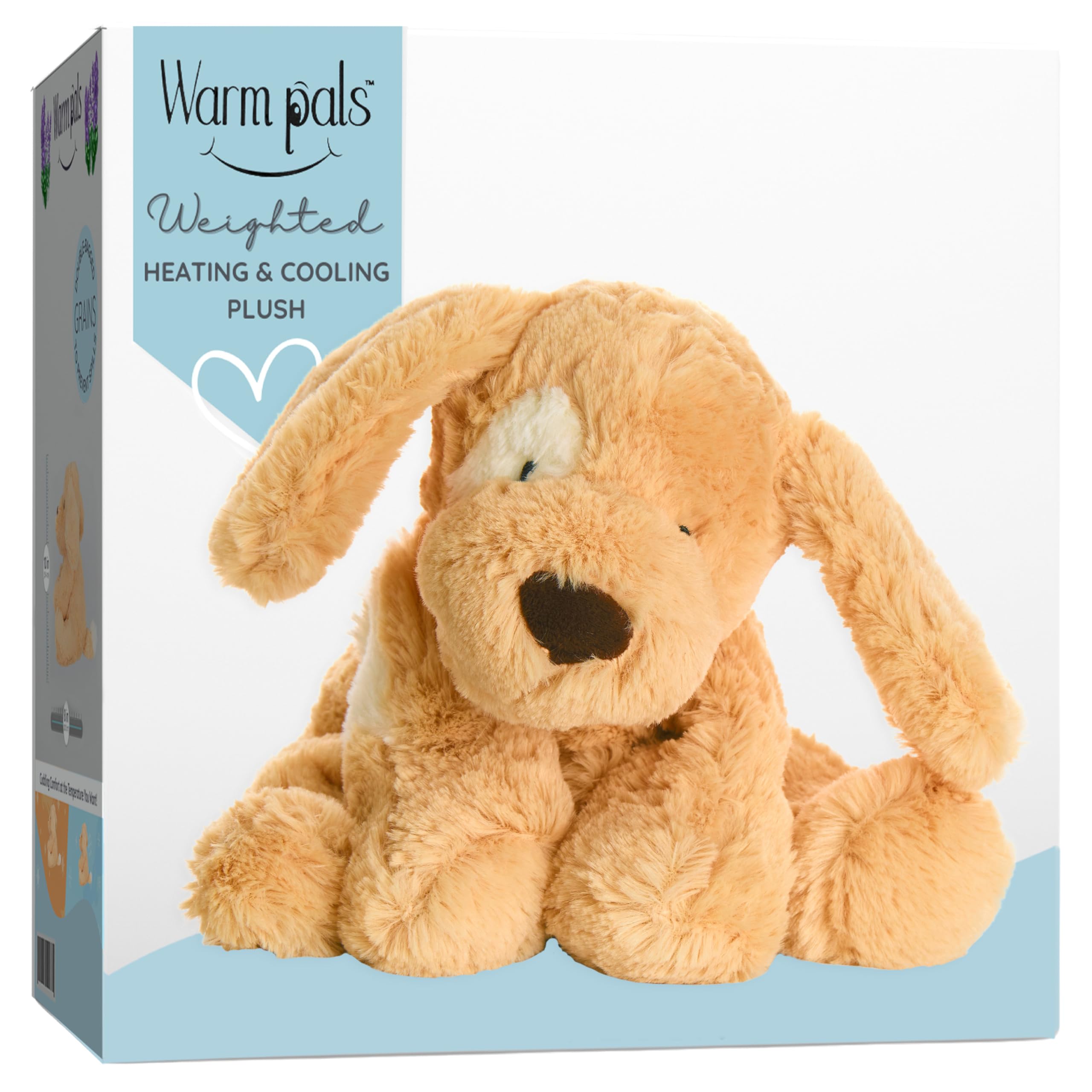 1i4 Group Warm Pals - Puppy Love - Cozy Microwavable Lavender Scented Plush Toys - Heated Stuffed Animal - Heatable Coolable Bedtime Comfort Plushie