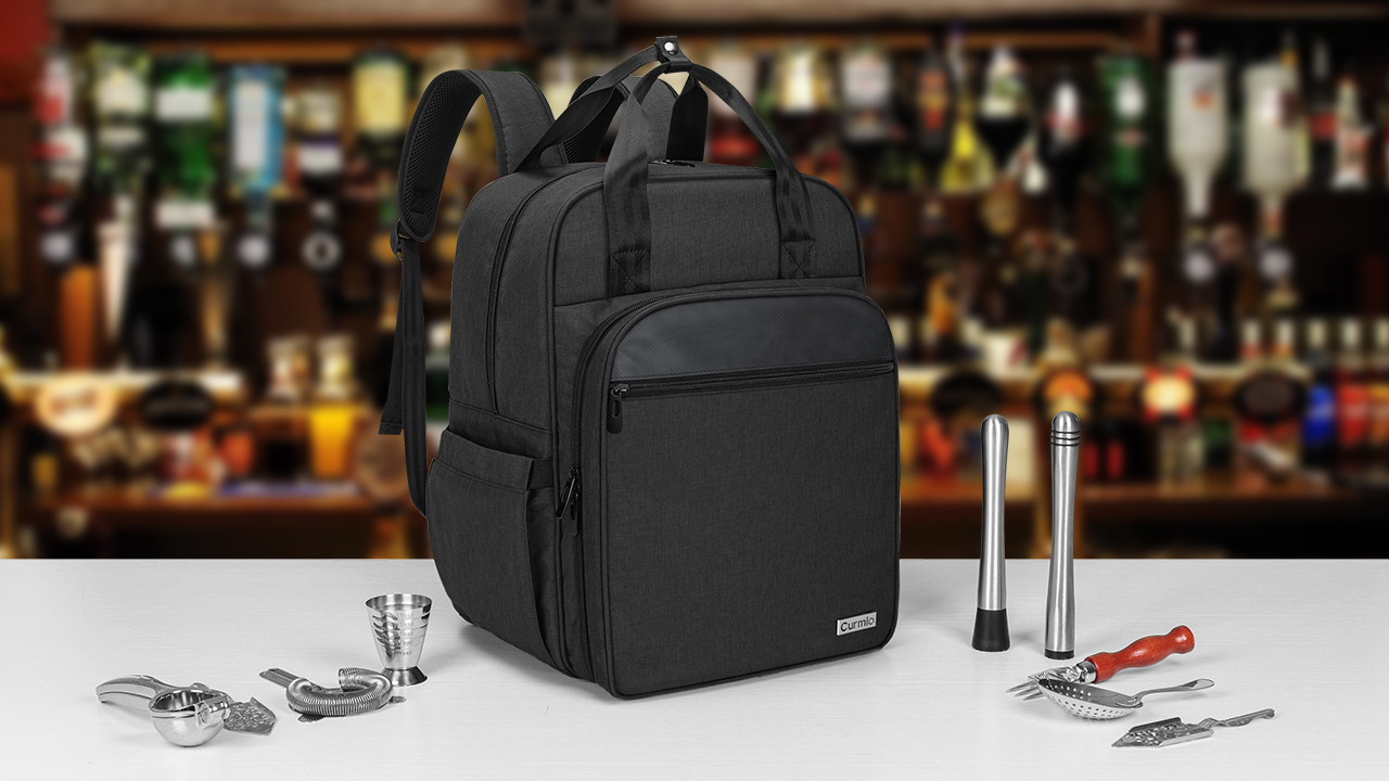 CURMIO Cocktail Shaker Set Tasche, Aufbewahrungstasche für Bartender Sets, Tragetasche für Barkeeper Set, Reisetasche… – Bild 8