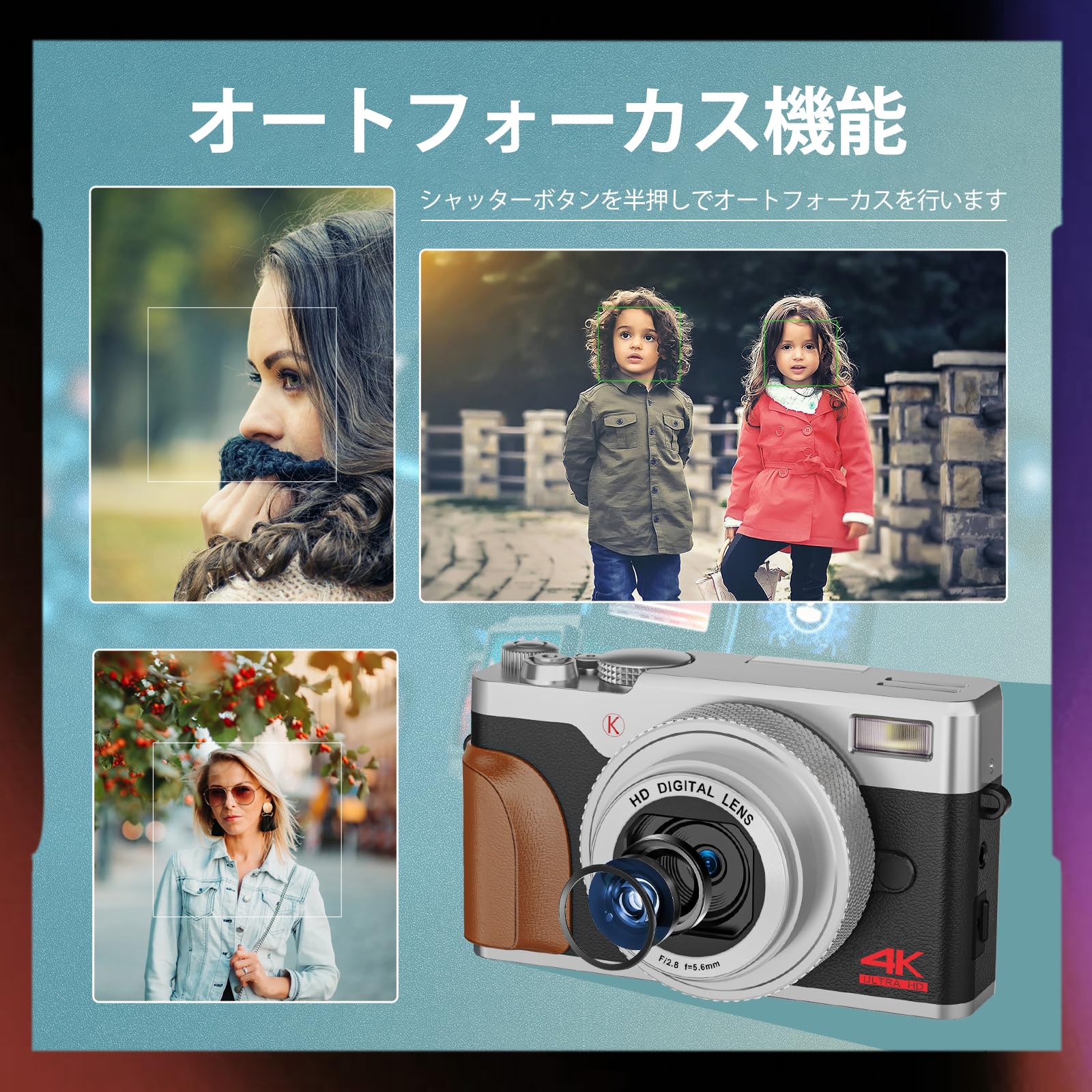 NBD 4Kカメラ コンパクトデジタルカメラ＆送料込み！ Amazon | NBD 4K 5600万画素デジタルカメラ 16倍ズーム AF 機能付き