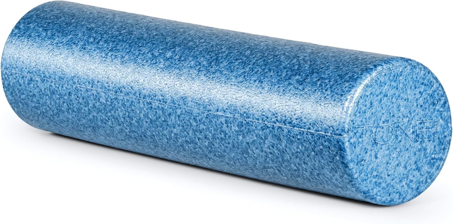 Tone Fitness High Density EPP Foam Exercise Foam Roller for Yoga, Pilates, Stretching, Massage, and Recovery | Multiple Sizes and Colors 24 Inch Blue