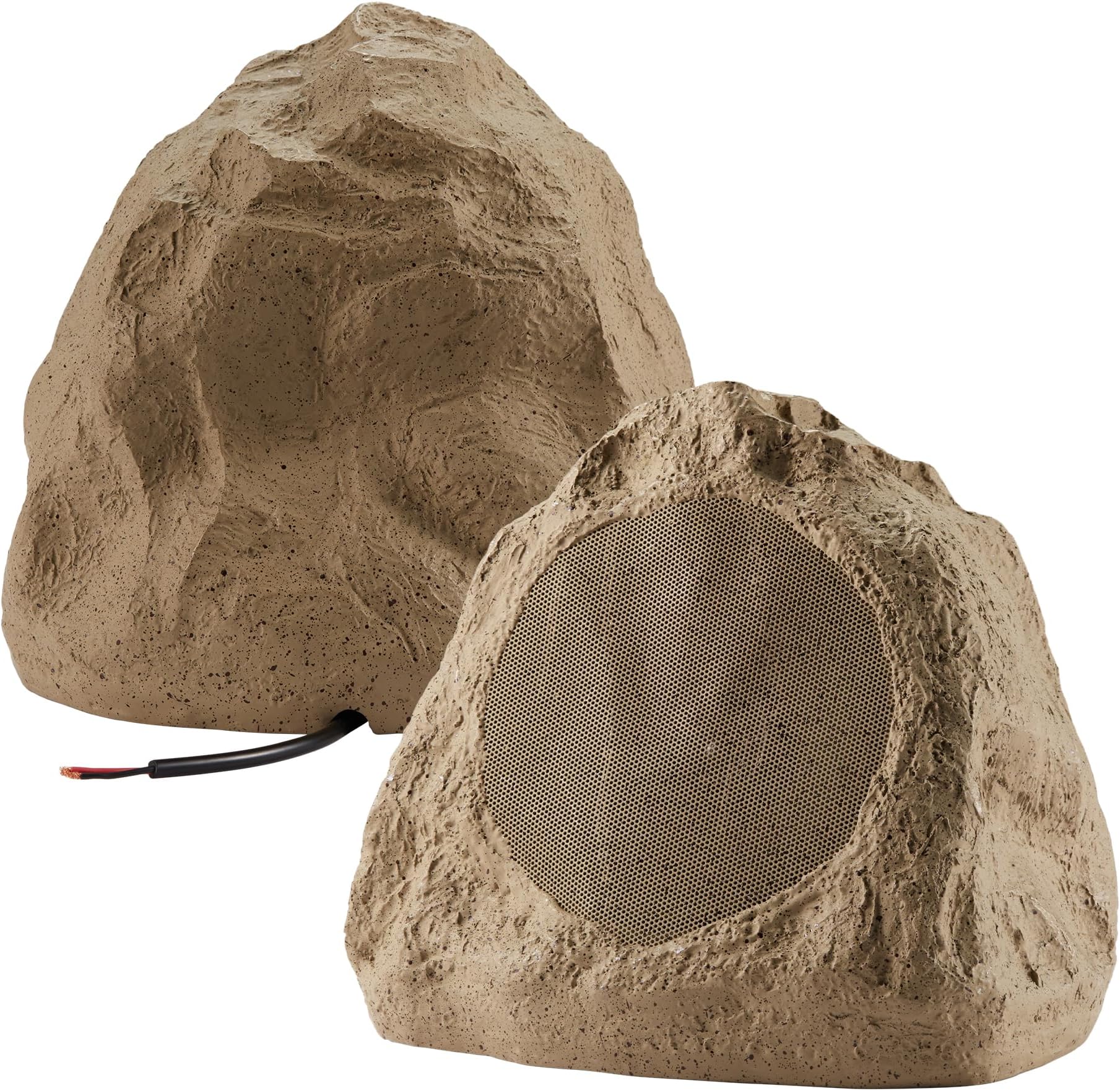 2R6S Outdoor Sandstone 6.5" Rock 2 Speaker Set for Deck Pool Spa Yard Garden