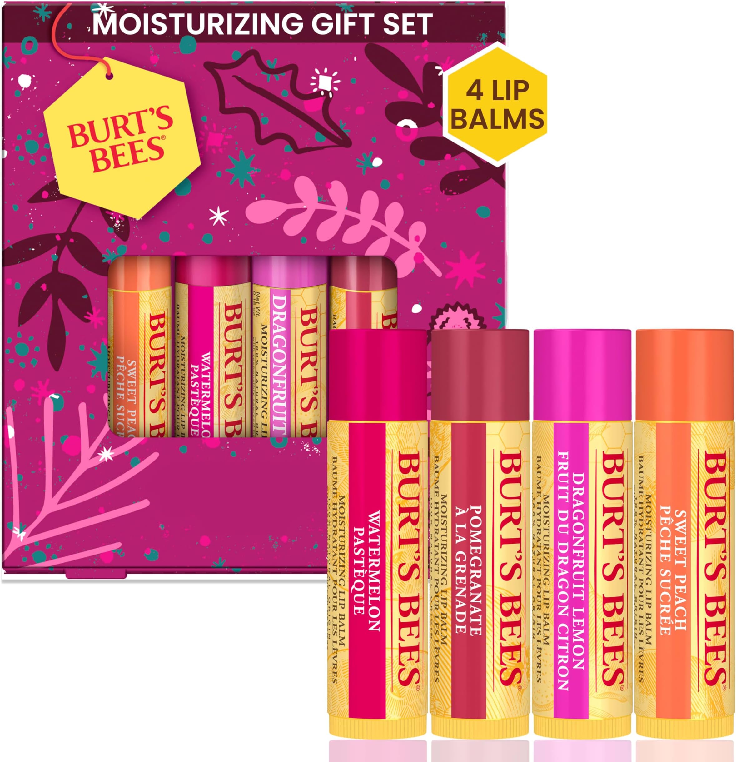 Burt's Bees Bee Mine Lip Balm Gift Set, Strawberry