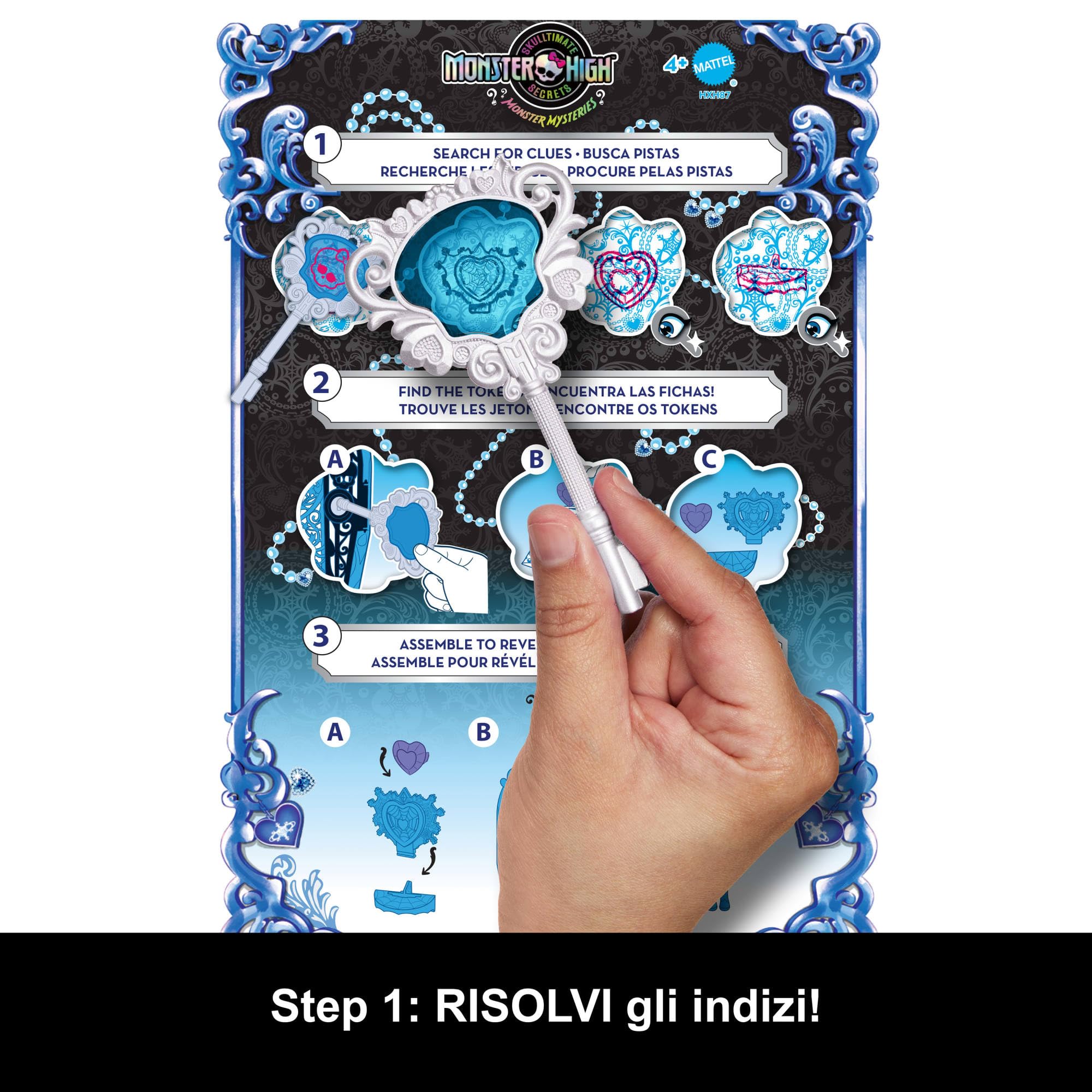 Monster High Segreti da Brivido - Abbey Bominable Misteri Mostruosi, set con bambola e guardaroba, 19 accessori e capi d'abbigliamento a sorpresa inclusi, giocattolo per bambini, 4+ anni, HXH87