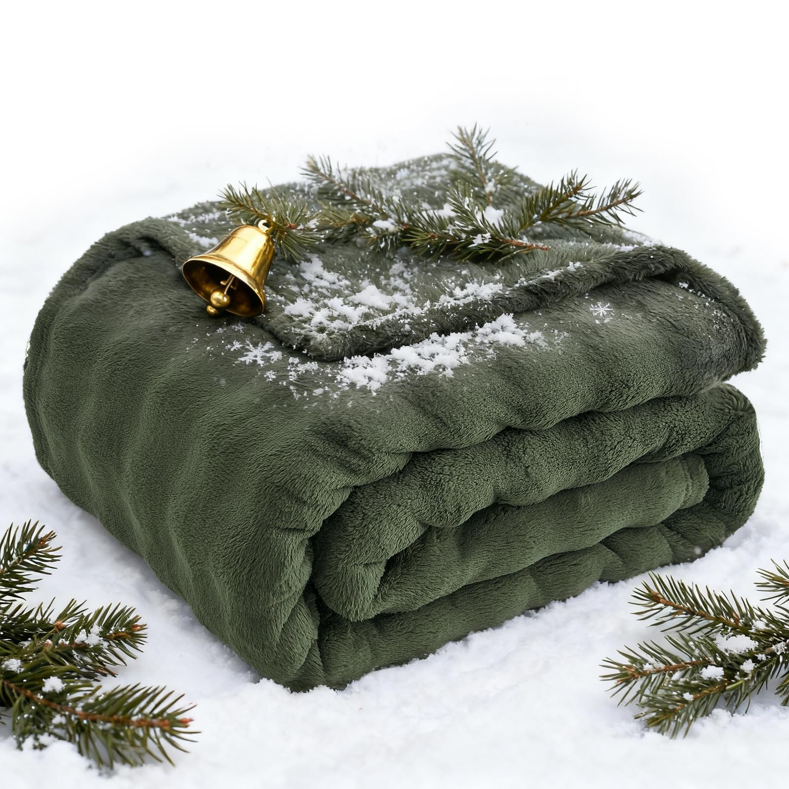 Topfinel Polar Sofa Blanket, Thermal Bubble Fabric, Soft and Safe, Oeko-Tex, Suitable for 150 cm Bed, Plaid Sofa Summer Suitable for Baby Dog and Cat on Picnic and Beach, Olive Green, 150 x 200 cm OEKO-TEX STANDARD 100