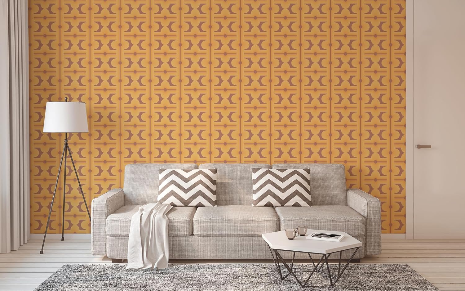 A.S. Création Retro Wallpaper 70s Vintage Graphic Brown Yellow Orange Non-Woven Wallpaper Retro Chic 395334 8.50 m x 0.53 m Made in Germany