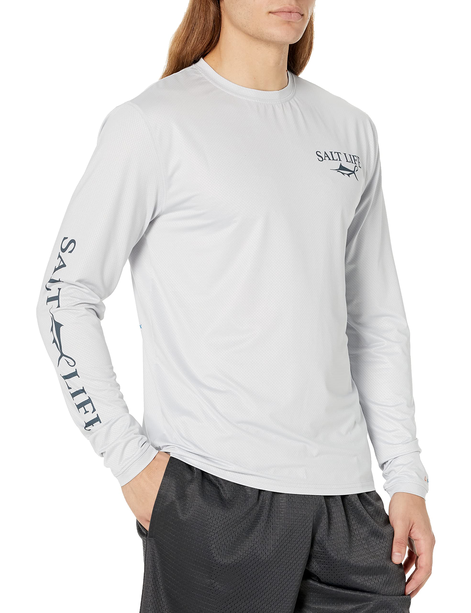 SALT LIFEmens Dragnet Long Sleeve Performance Fit Tee Shirt Performance Shirt