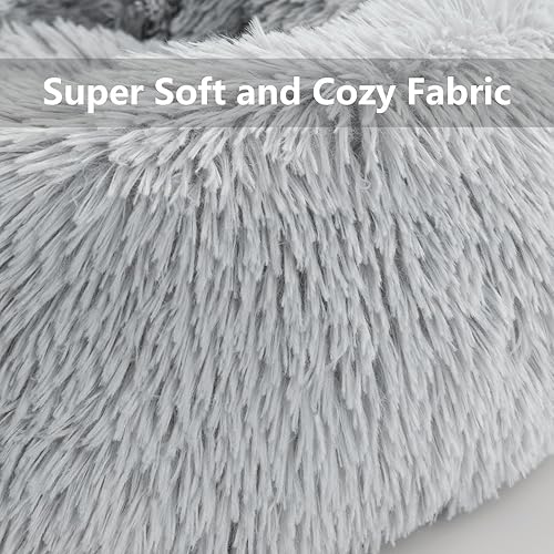Miniatura 6 de Camas redondas para perros pequeños, camas para gatos de interior, cama para mascotas para cachorros y gatitos con parte inferior antideslizante de