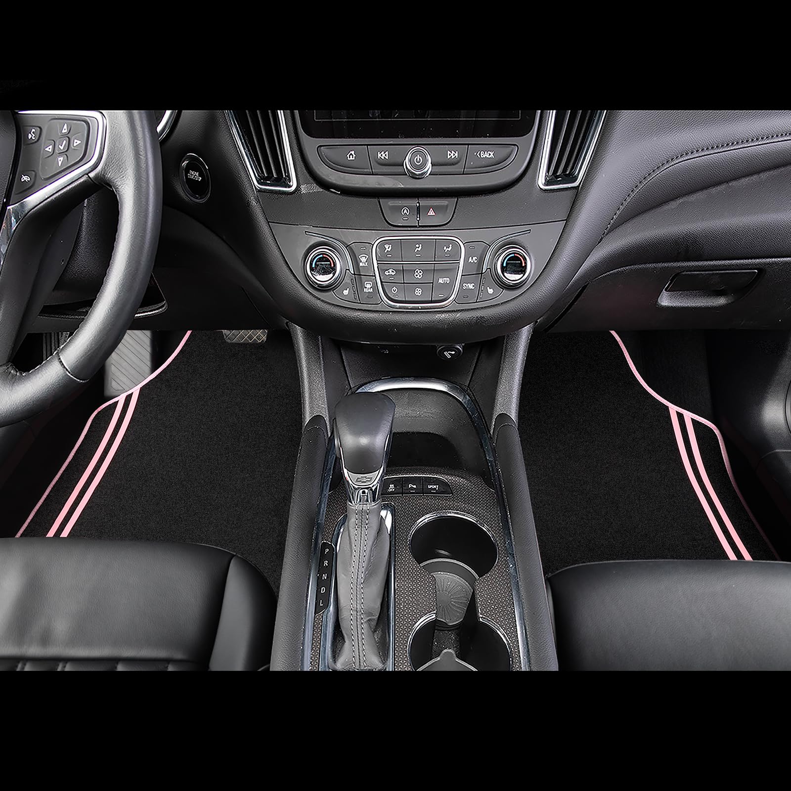August Auto Universal Fit Pink Trim Design Carpet Car Floor Mats Fit for Sedan SUVs Truck Vans Set — view 4