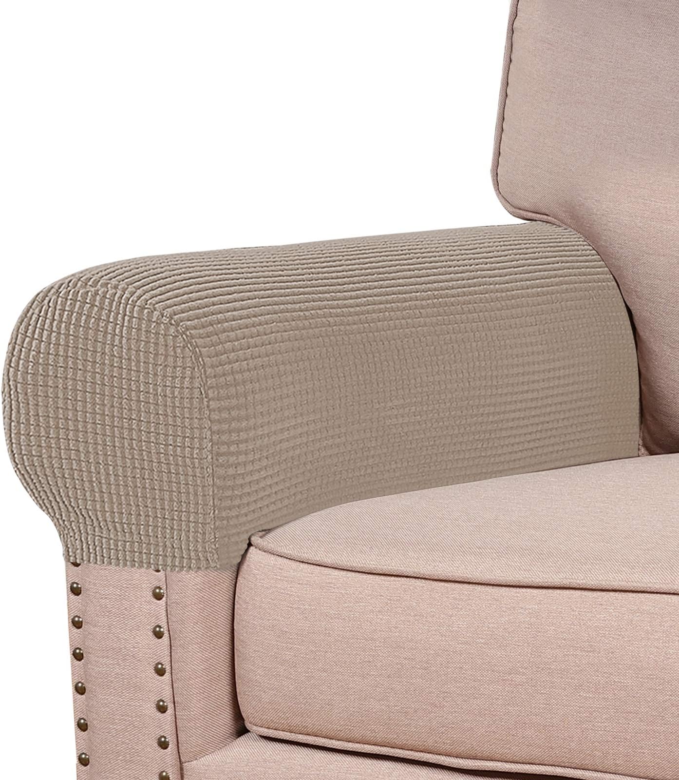 Set of 2 Sofa Armrest Cover Soft Stretch Arm Cover for