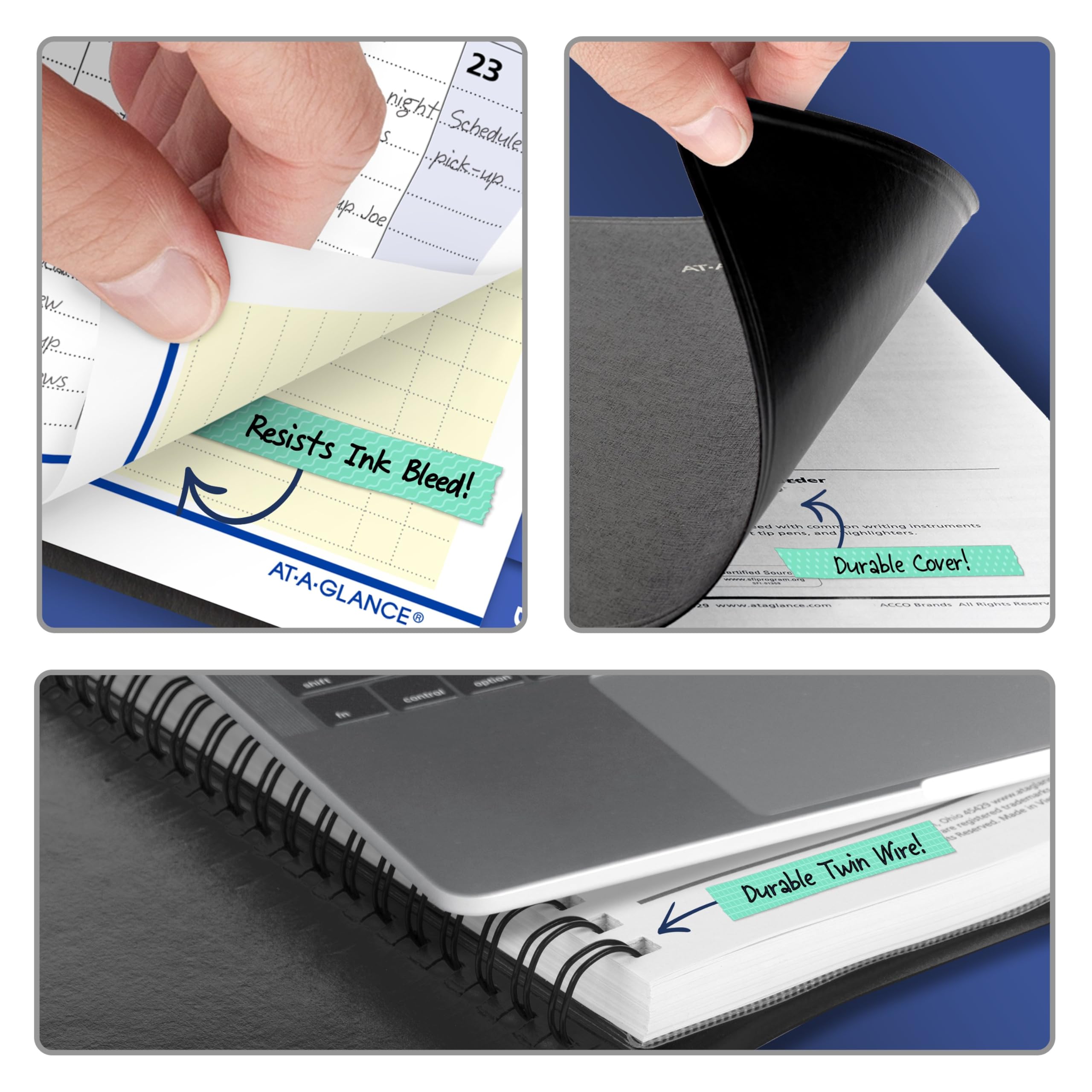 AT-A-GLANCE Terminkalender 2027, Tages- und Monatsplaner, 12,7 x 20,3 cm, QuickNotes, Schwarz (76040527)