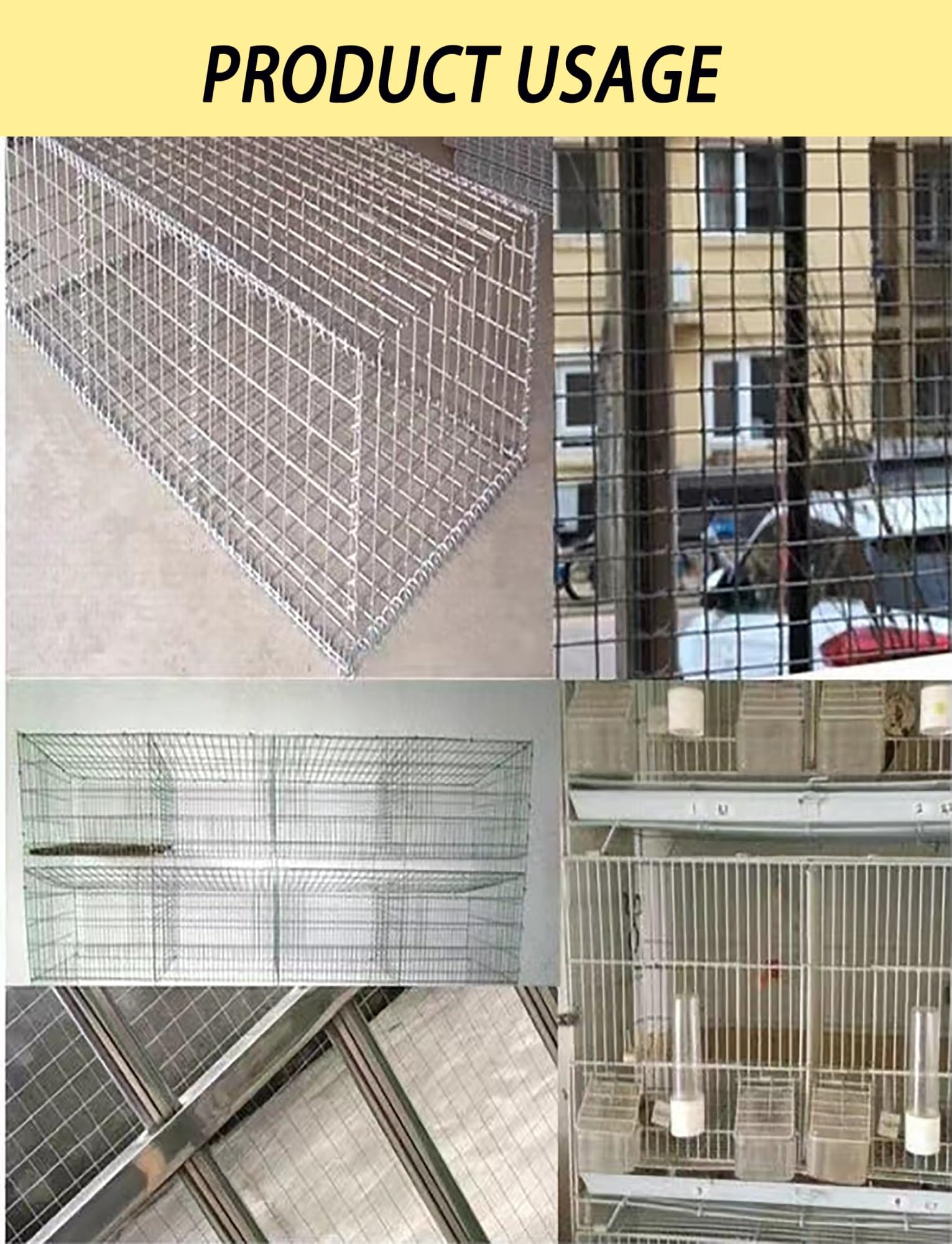 Pannelli in rete metallica elettrosaldata zincata - Fori rettangolari for gabbie for uccelli, pollai, conigliere, piccionaie, pavimenti for recinti for animali e costruzione di recinti fai da te(60x50