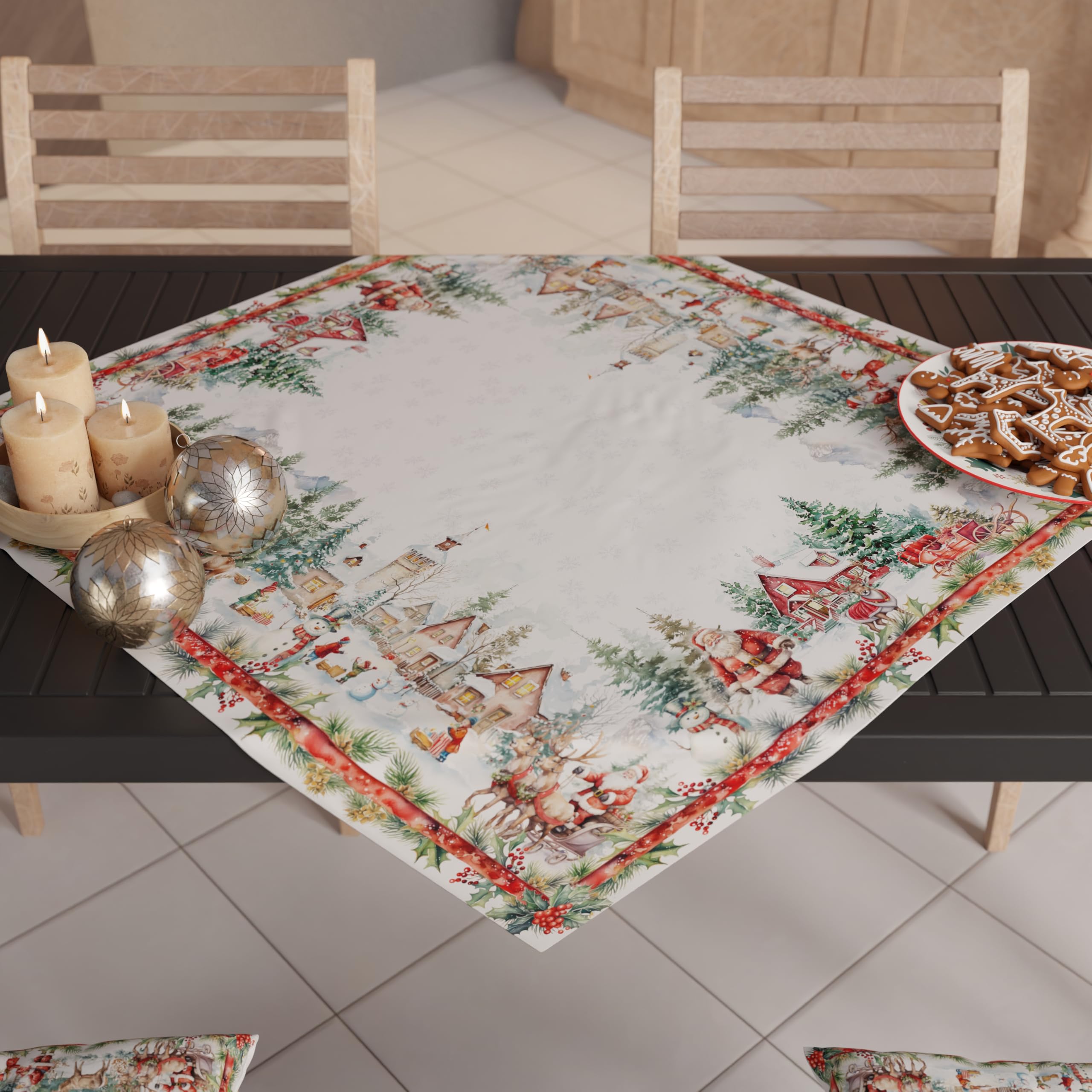 PETTI Artigiani Italiani - Camino de Mesa Navideño 140x40 cm, Camino de Mesa Navidad para Cocina, Decoración Navideña para Mesa, Camino de Mesa Elegante Tartan, 100% — view 25