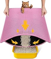 Vista 12 de Tapete para Arena de Gatos-30"X24" Tapete Grande para Caja de Arena Atrapante para Gatitos EVA Diseño de Panal de Doble Capa, A Prueba de Orina e