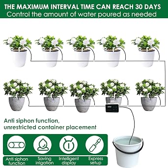 Automatic Plant Waterer Self Watering System, Plantings Self Watering Systems, Auto Drip Irrigation Kit Programmable Water Timer, Watering Devices Programmable Water Timer for Your Plantings