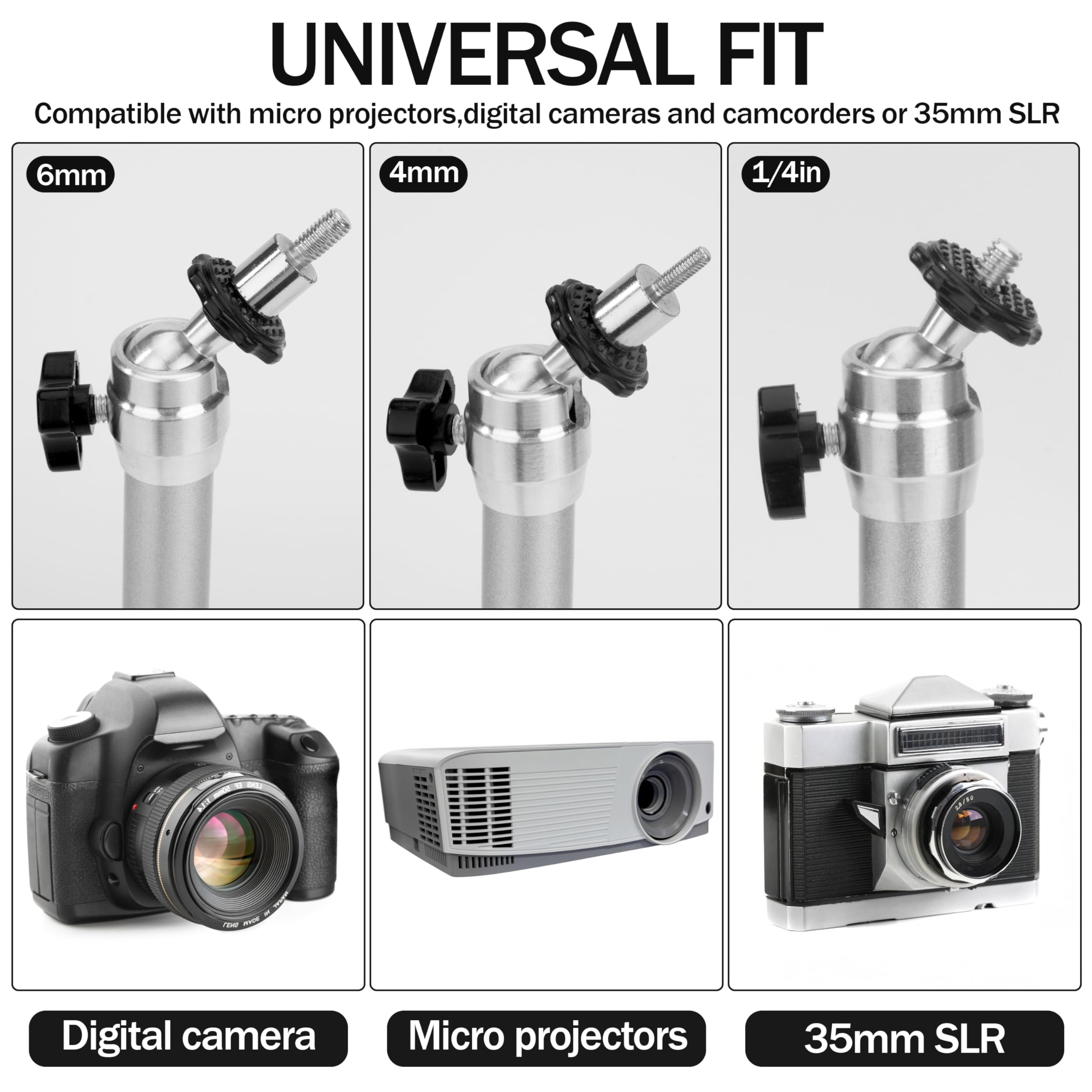 Staffa Soffitto Per Proiettore - Supporto Regolabile 360° Per Mini Proiettori Fino A 5kg - QIMEI-SHOP - Foto 7