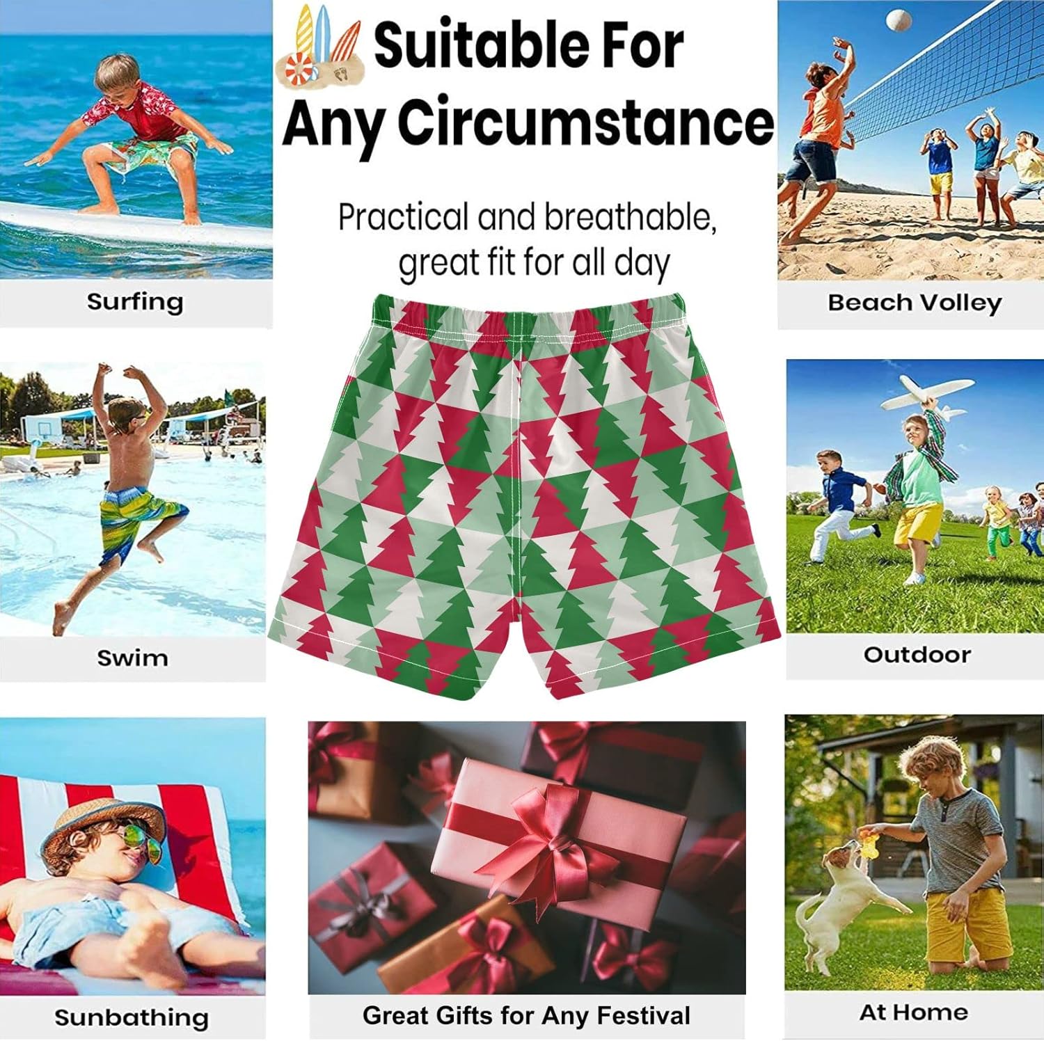 visesunny Boys Surfing Board Shorts Quick Dry Boys Swim Shorts s Swim Trunks Size from 2T to 14/16 - Image 2