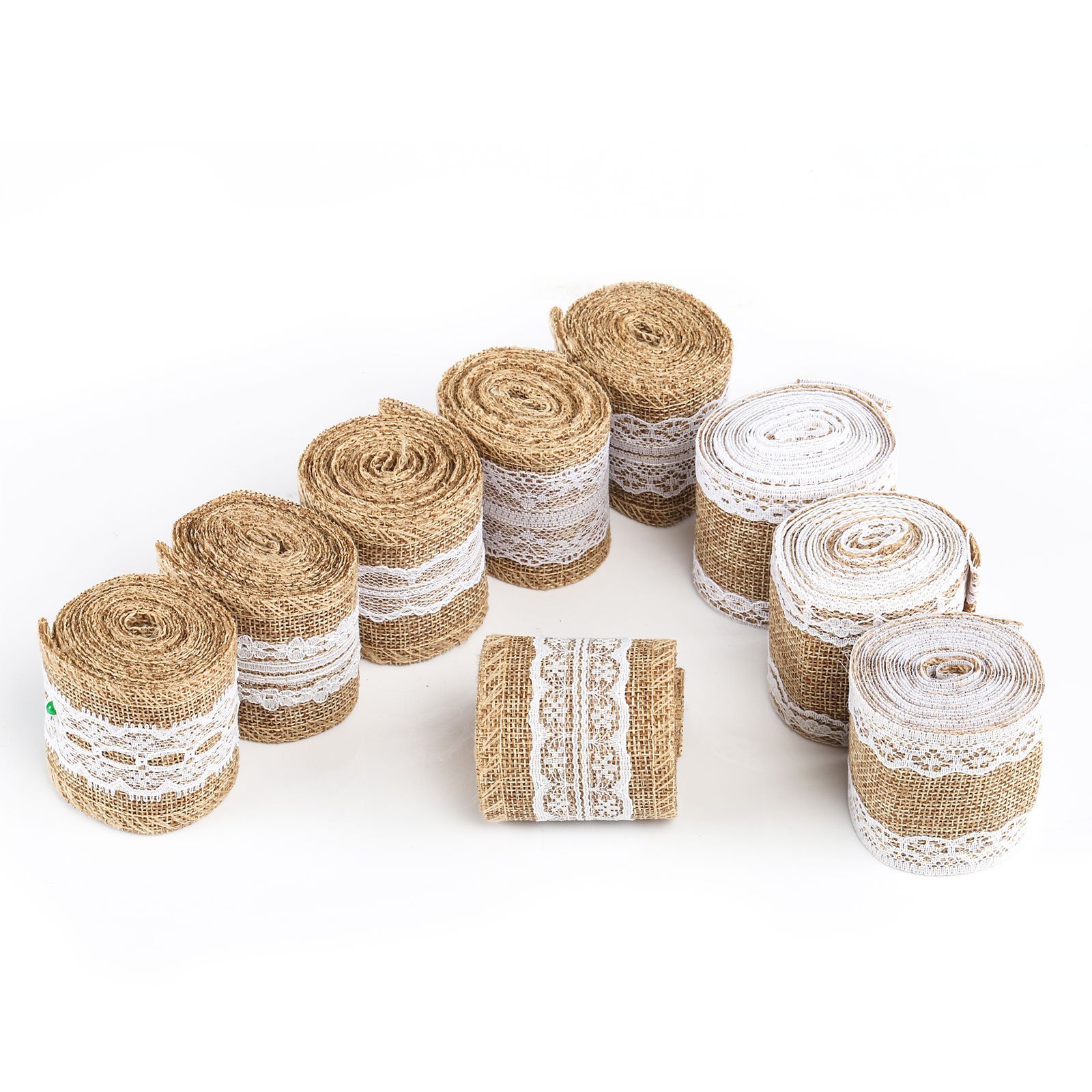 Jute lint met kant 15 cm breed goedkoop en snel geleverd - Goedkoop lint, linten groothandel, organza lint, satijn lint