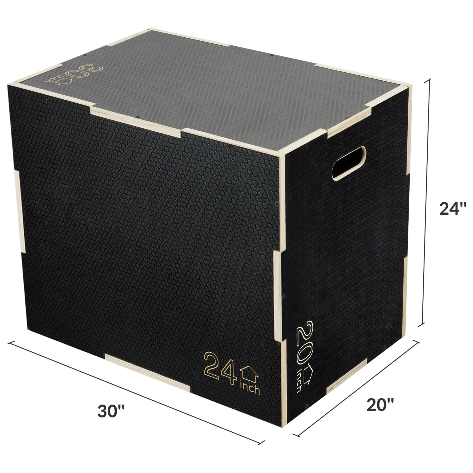 Fitvids, Caja pliométrica de Madera Antideslizante 3 en 1, para Ejercicios de Salto, Varios tamaños