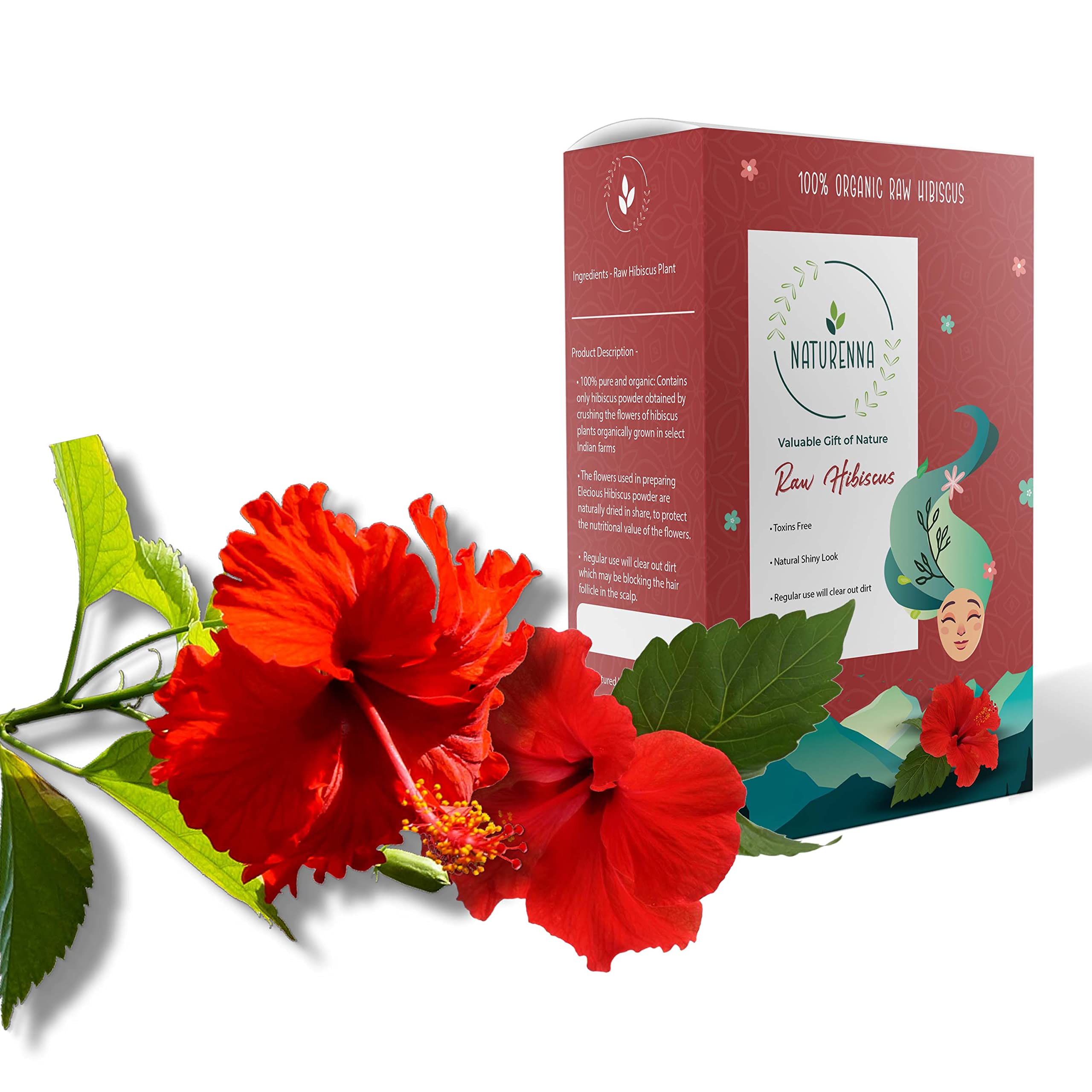 Naturenna Natural Dry Raw Hibiscus (Gudhal) for Hair Growth and Care (150 g)