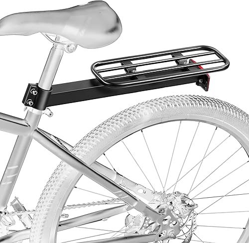 Portabicicletas trasero,Portaequipajes para bicicletas,Aleación de aluminio,Reflectante de gran tamaño,Portabrocas integrado completamente