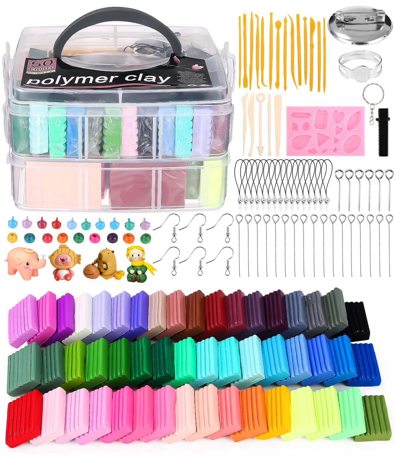 Shunfaji - Pasta polimerica, 24/32/60 colori, sicura e atossica, pasta polimerica, fai da te, kit con strumenti e accessori, miglior regalo per i bambini (60 colori