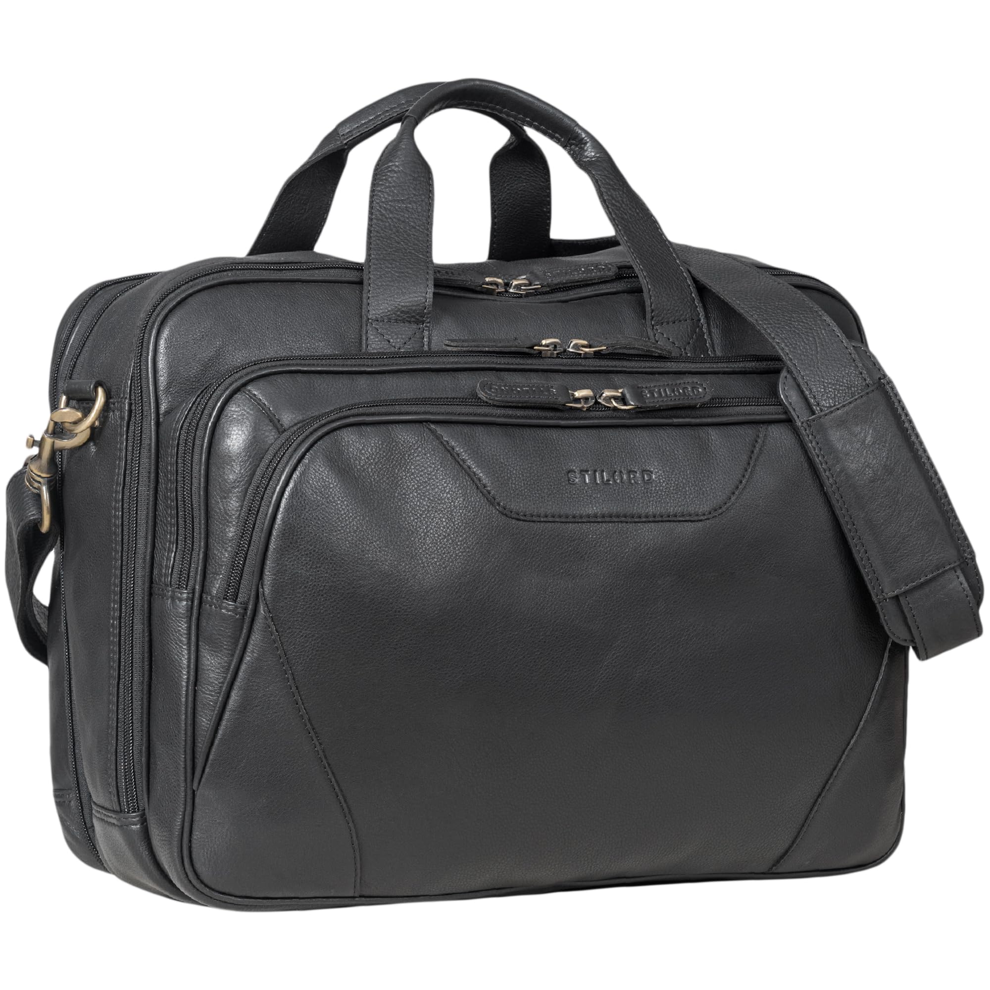 STILORD 'Ansgar' Cartella flessibile in pelle Uomo e donna Borsa per insegnanti Borsa a tracolla in pelle vintage 18 pollici Borsa per laptop Business