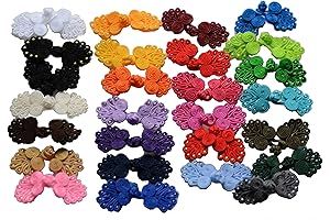 21 Pairs of 2 Inch Handmade Chinese Frog Closures in Vibrant Colors