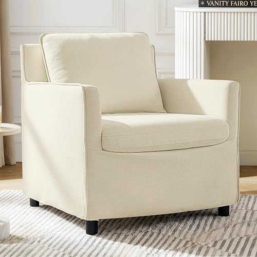 Upholstered Barrel Accent Chair, Modern Single Sofa with Washable Slipcover for Living Room, Bedroom,Reading Spaces,Office,Sand