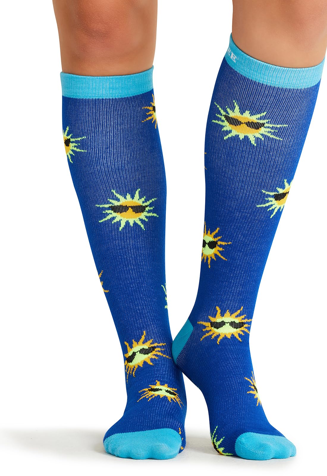Cherokee Calcetines de compresión para mujer de 10-15 mmHg - Calcetines de compresión divertidos con soporte ligero, tacto suave - PRINTSUPPORT