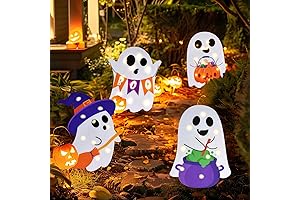 4 PCS Lighted Halloween Yard Signs - Perfect Halloween Decorations Outside For Kids