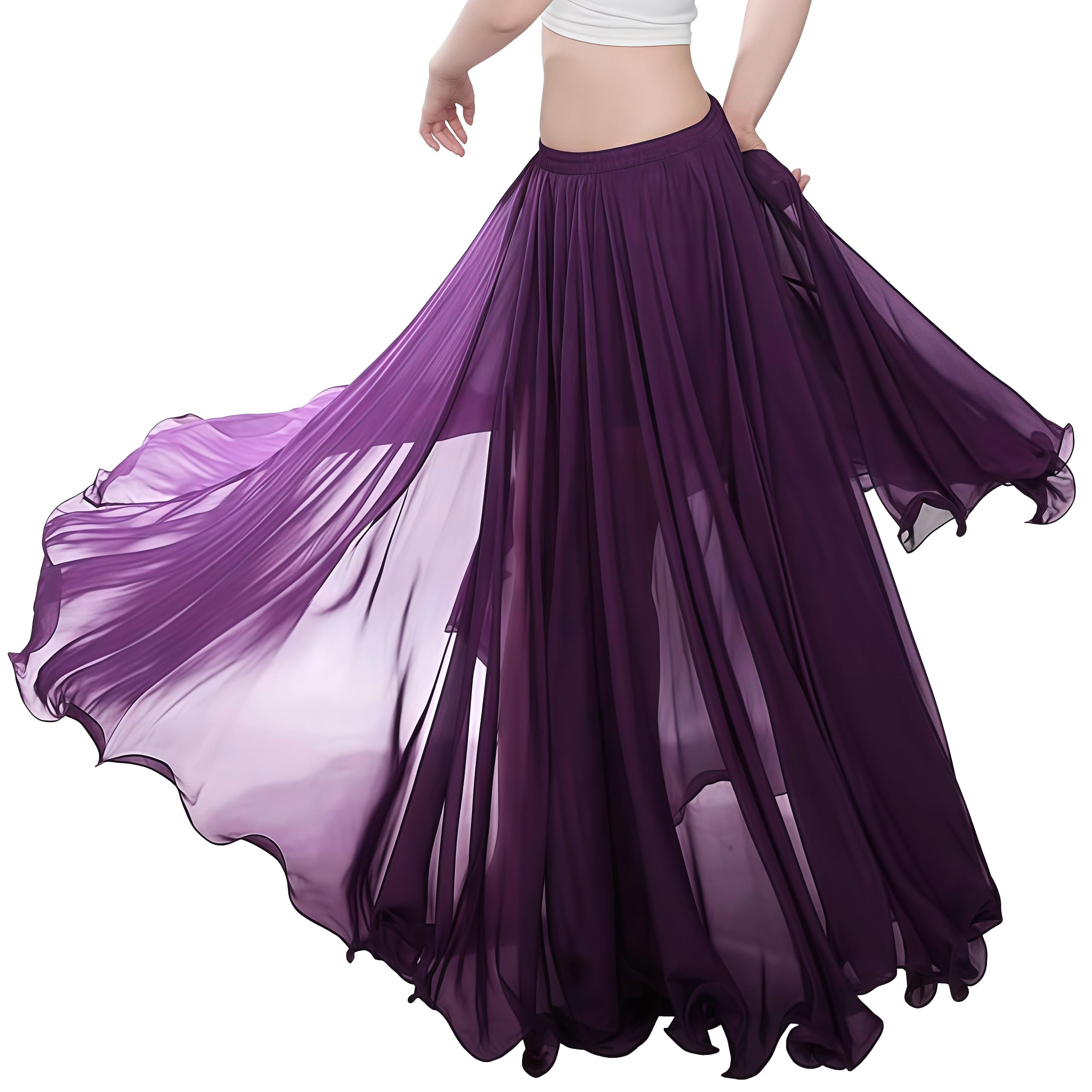 Bauchtanz Rock Damen Bauchtanz Kostüm Tänzerin Chiffon Röck Swing Langer Rock Festival Performance Kleidung
