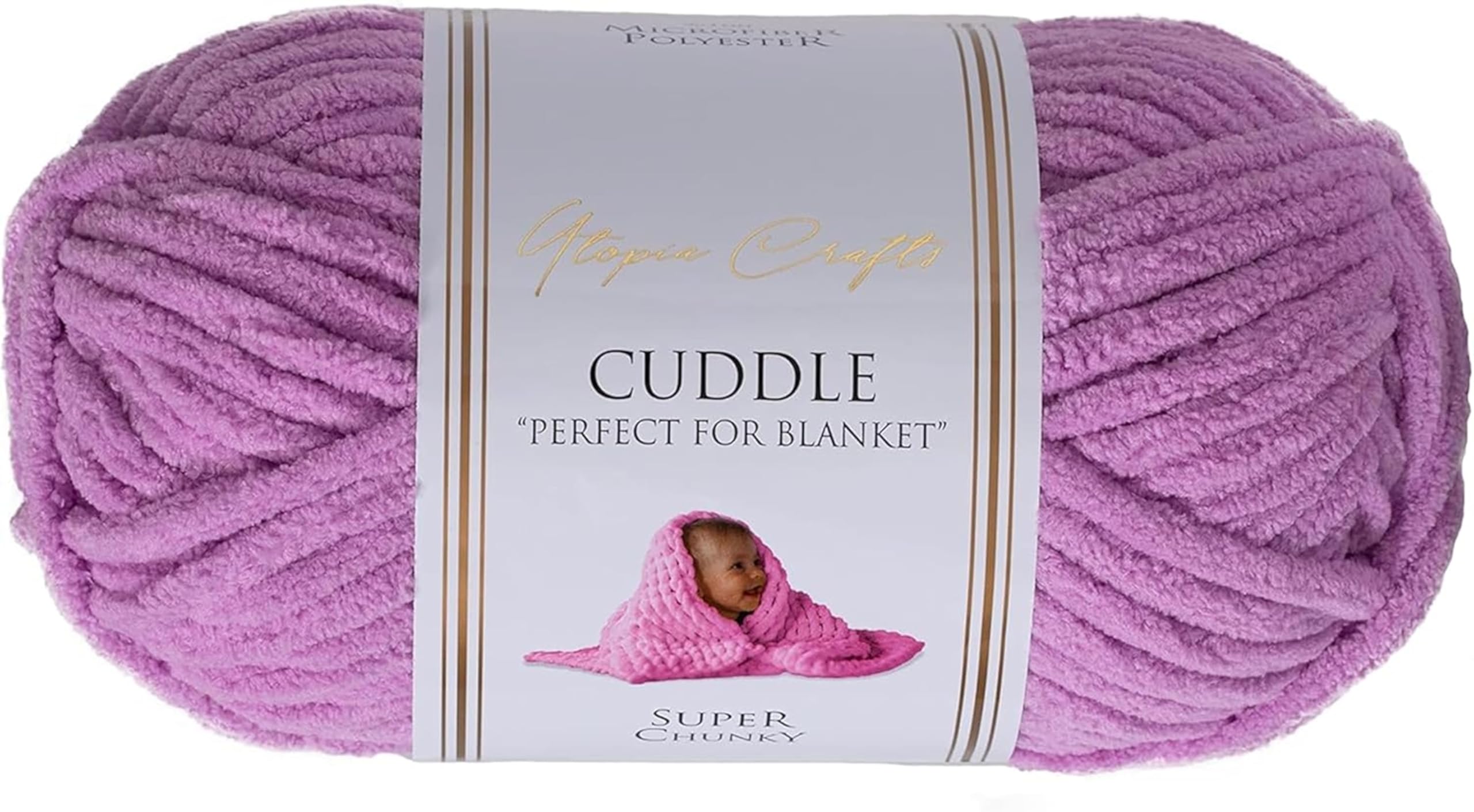 Utopia Crafts Cuddle Super Chunky Chenille Soft Yarn for Knitting and Crochet (Lavender, 100g)