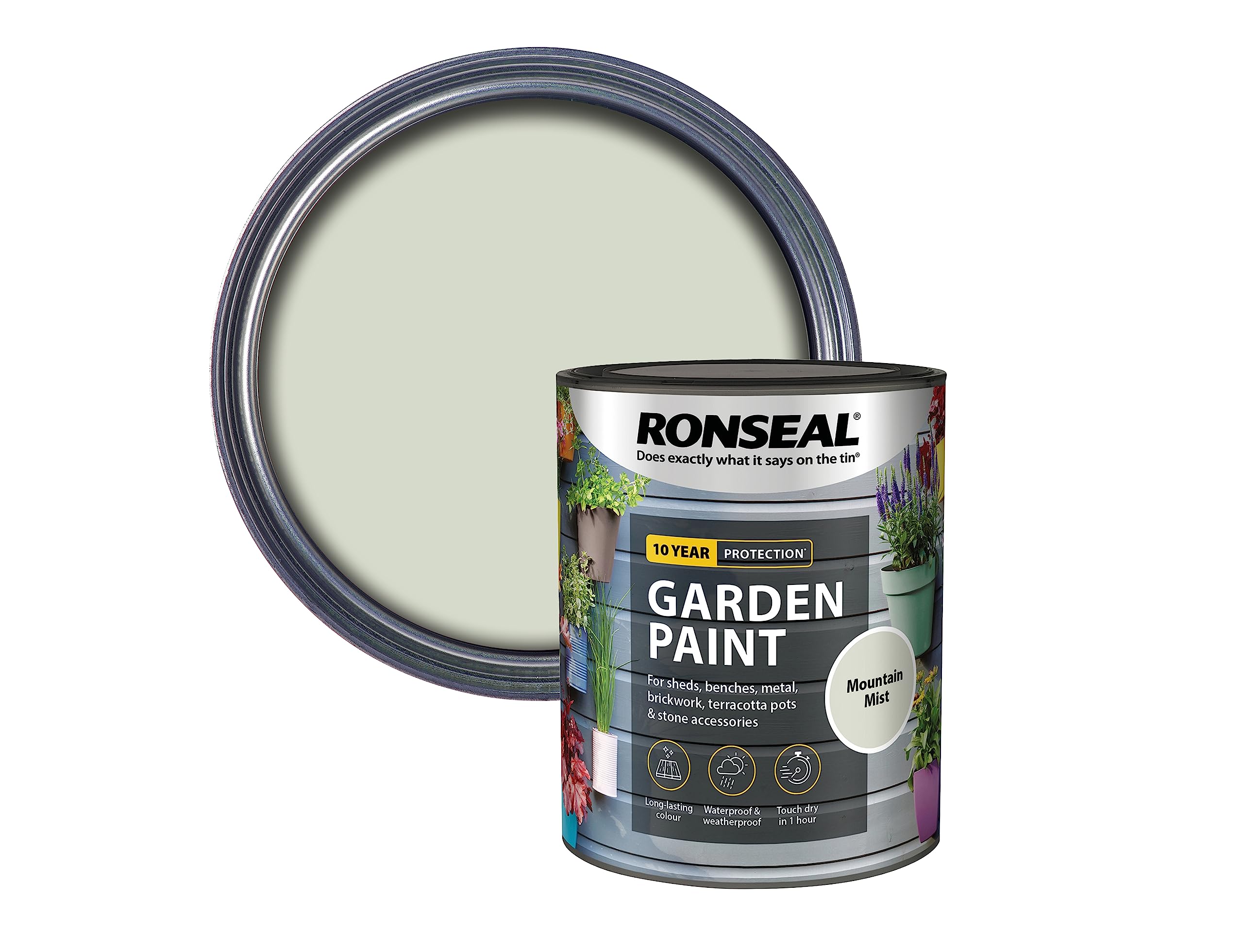 Ronseal 39440 Garden Paint Mountain Mist 750ml