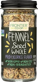 Frontier Co-op Whole Fennel Seeds 1.41 oz - All-Natural Non-GMO Licorice-Like Spice for Fish Soups Salads Grains