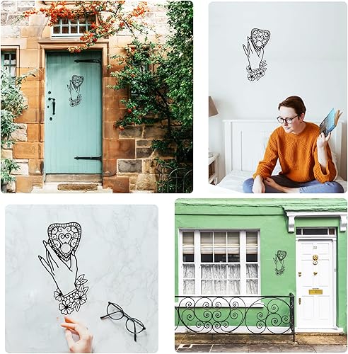 Miniatura 5 de NBEADS Heart Metal Wall Art Decor, Black OuiJa Hand Wall Hanging Decor Silhouette Wall Art for Home Bedroom Living Room Garden Hotel Office Wall