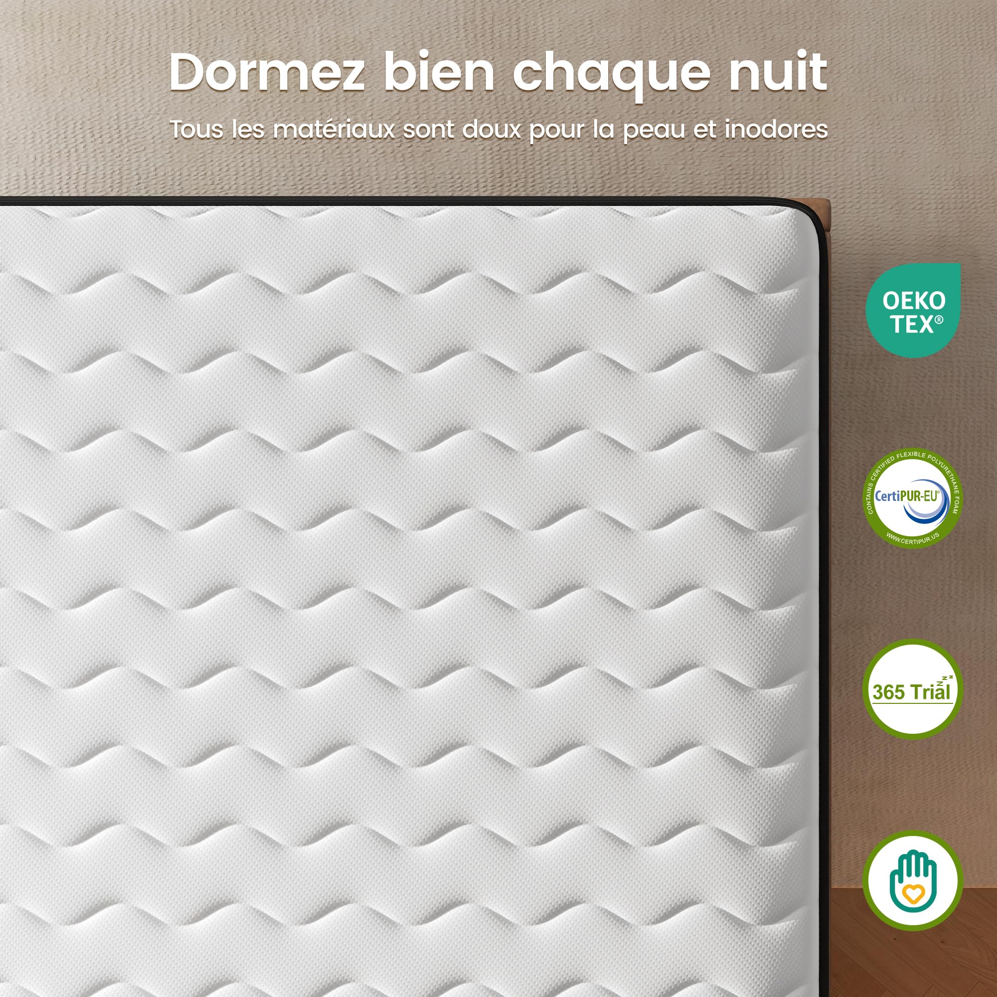 BedStory Matelas 90x190-30 cm - Matelas Ressorts Ensaches - Mousse à Mémoire de Forme - Confort Ferme - Isolation des Mouvements - Matelas Luxe - Soutien Lombaire - Durable & Respirant