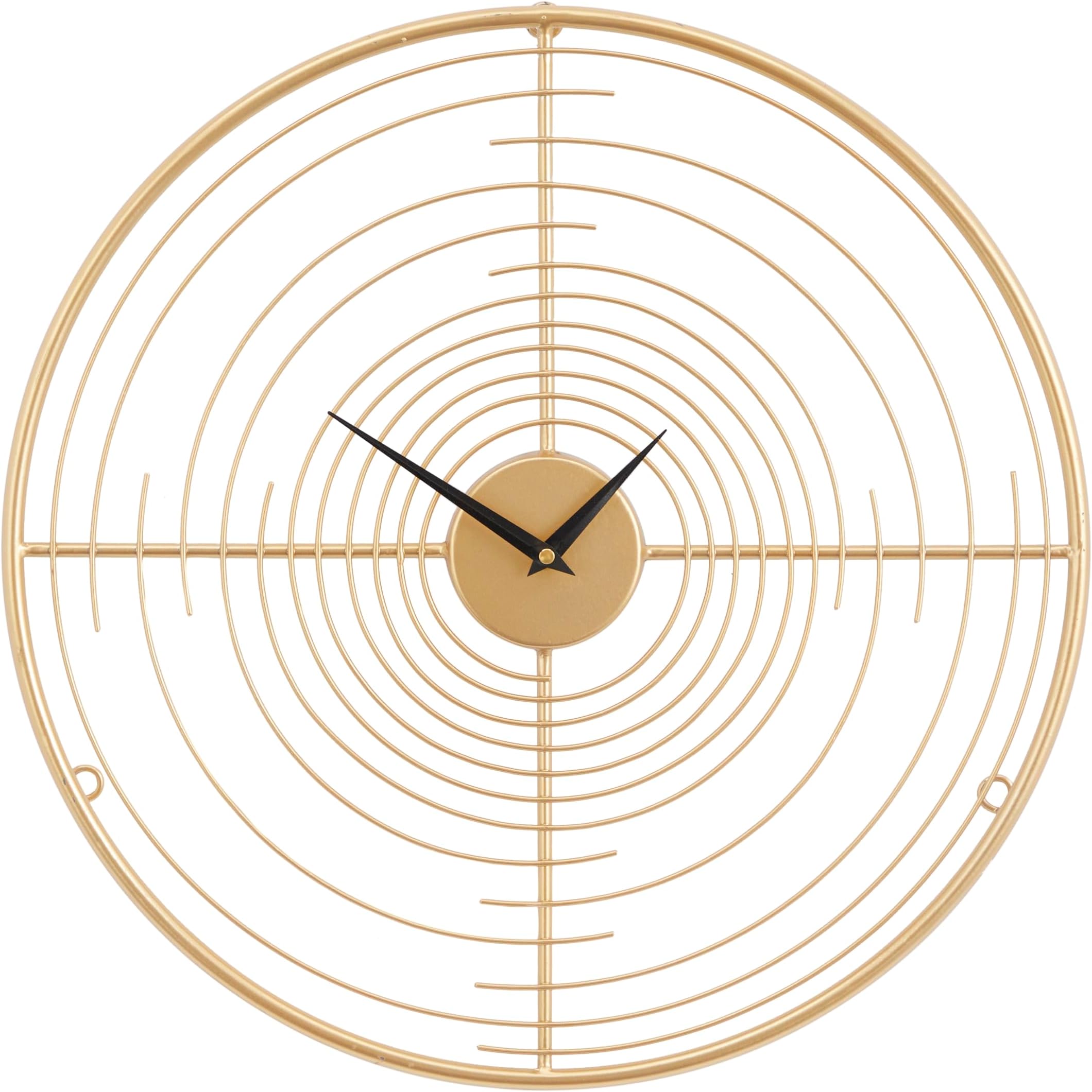 Deco 79 Orologio Da Parete A Forma Di Biplano In Metallo Nero - 38x25 Cm - Decorazione Originale Per Casa E Ufficio