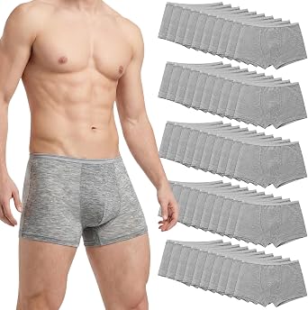 50 Pack Disposable Mens Underwear Bulk Stretchy Waist Breathable Travel Portable Boxer Briefs for Travel Fitness