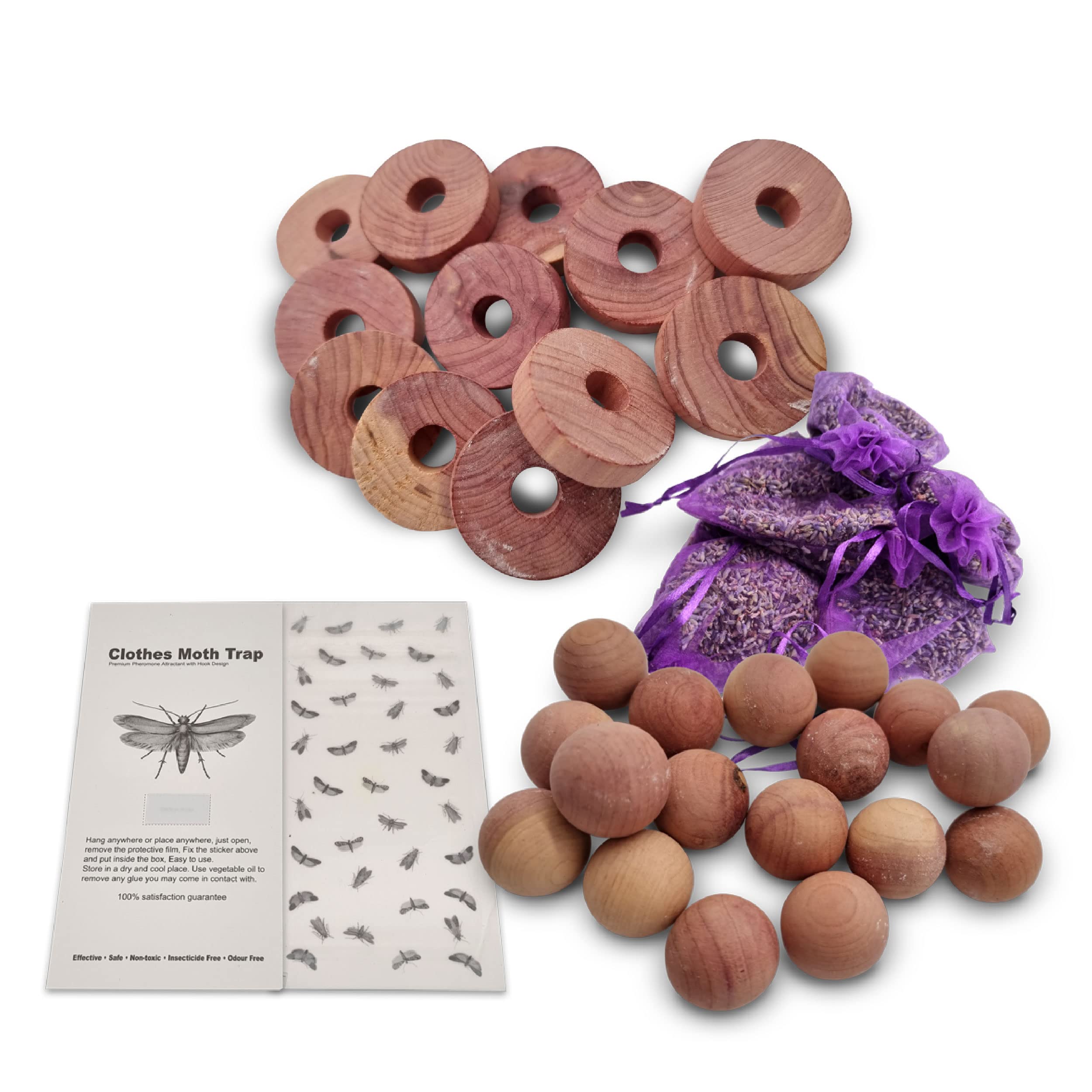 Buy MothForce Moth Repellent for Wardrobes and Drawers 50 Cedar Rings