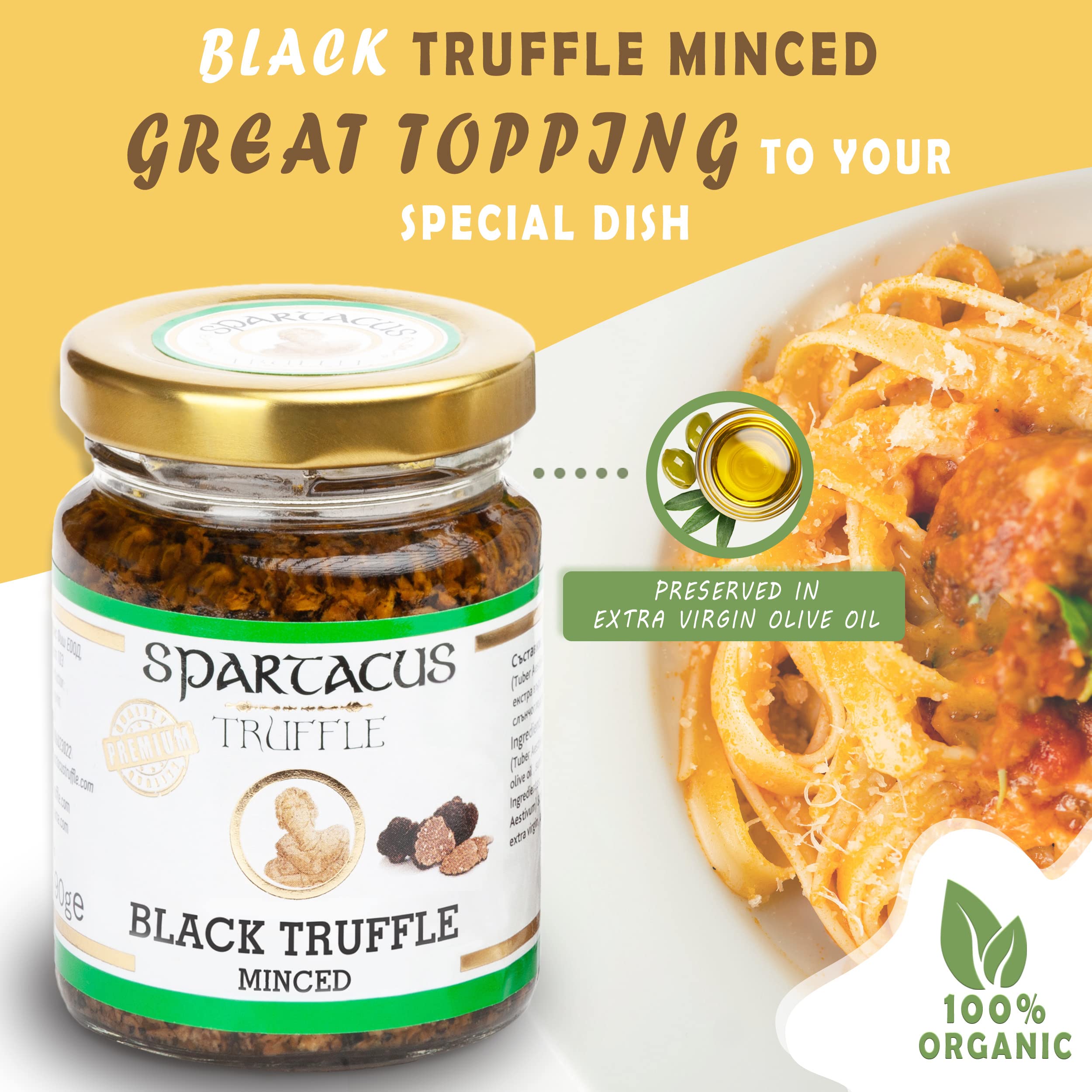 Spartacus Truffle Trufa Negra Picada en Aceite de Oliva 450g