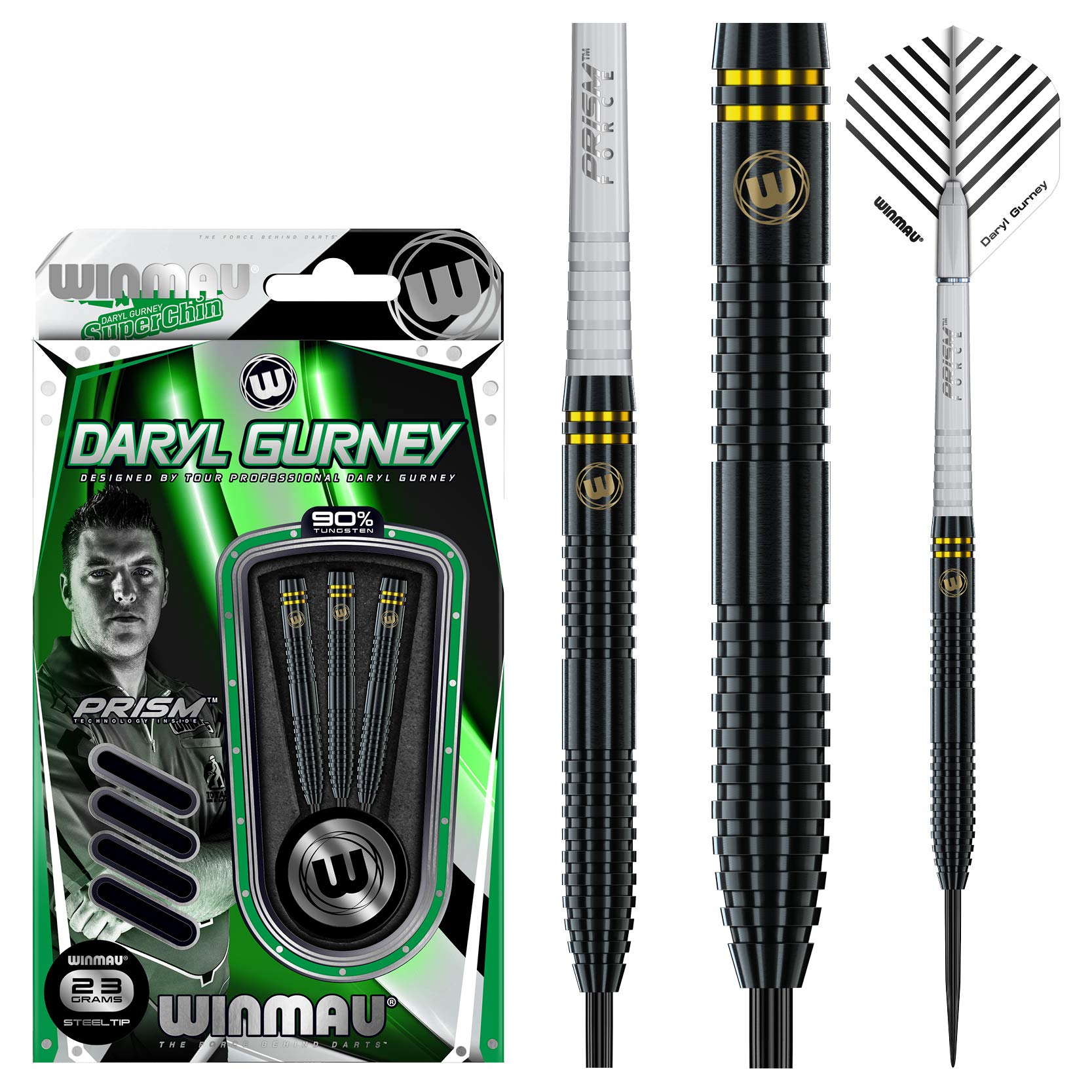 Amazon | Winmau Daryl Gurney 90% 23g Steel Black 1446-23 | ダーツ