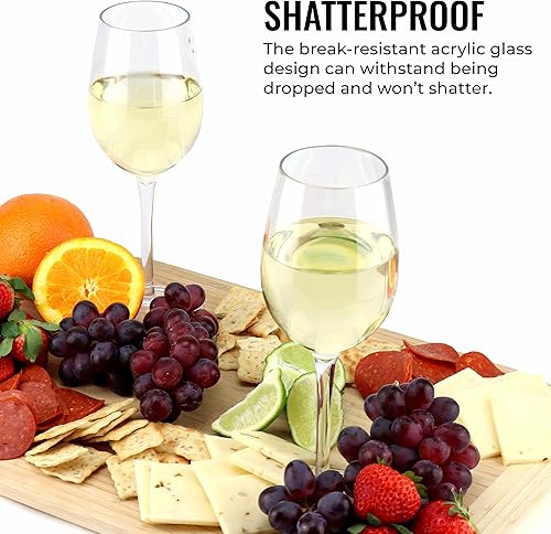 Miniatura 3 de CORK GENIUS Copas de vino blanco irrompibles, de plástico Tritan irrompibles y sin BPA, resistentes a los arañazos, con tallo, aptas para